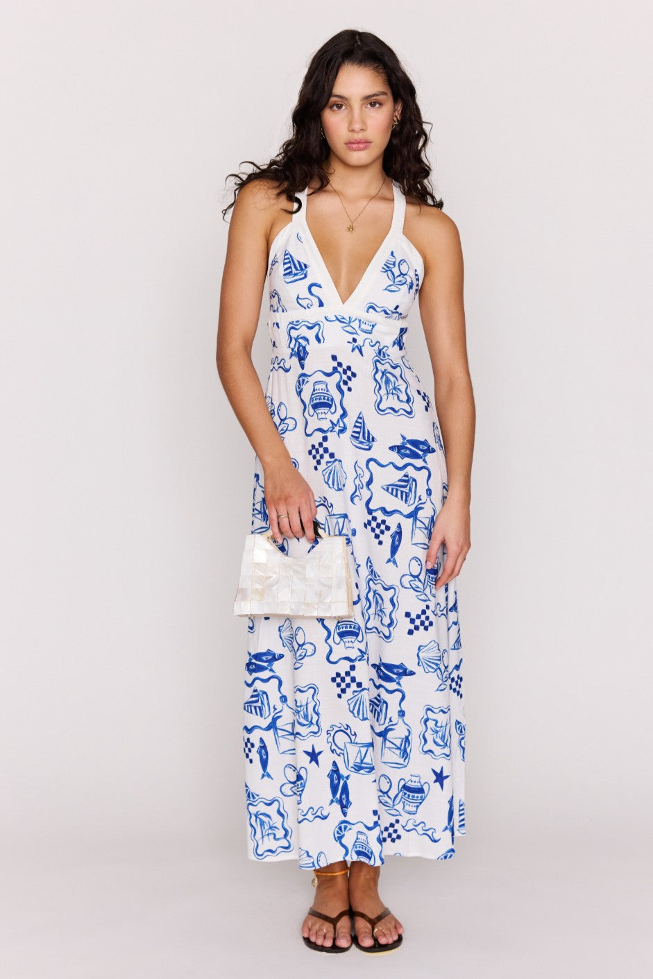 Back Cross Back Midi Dress