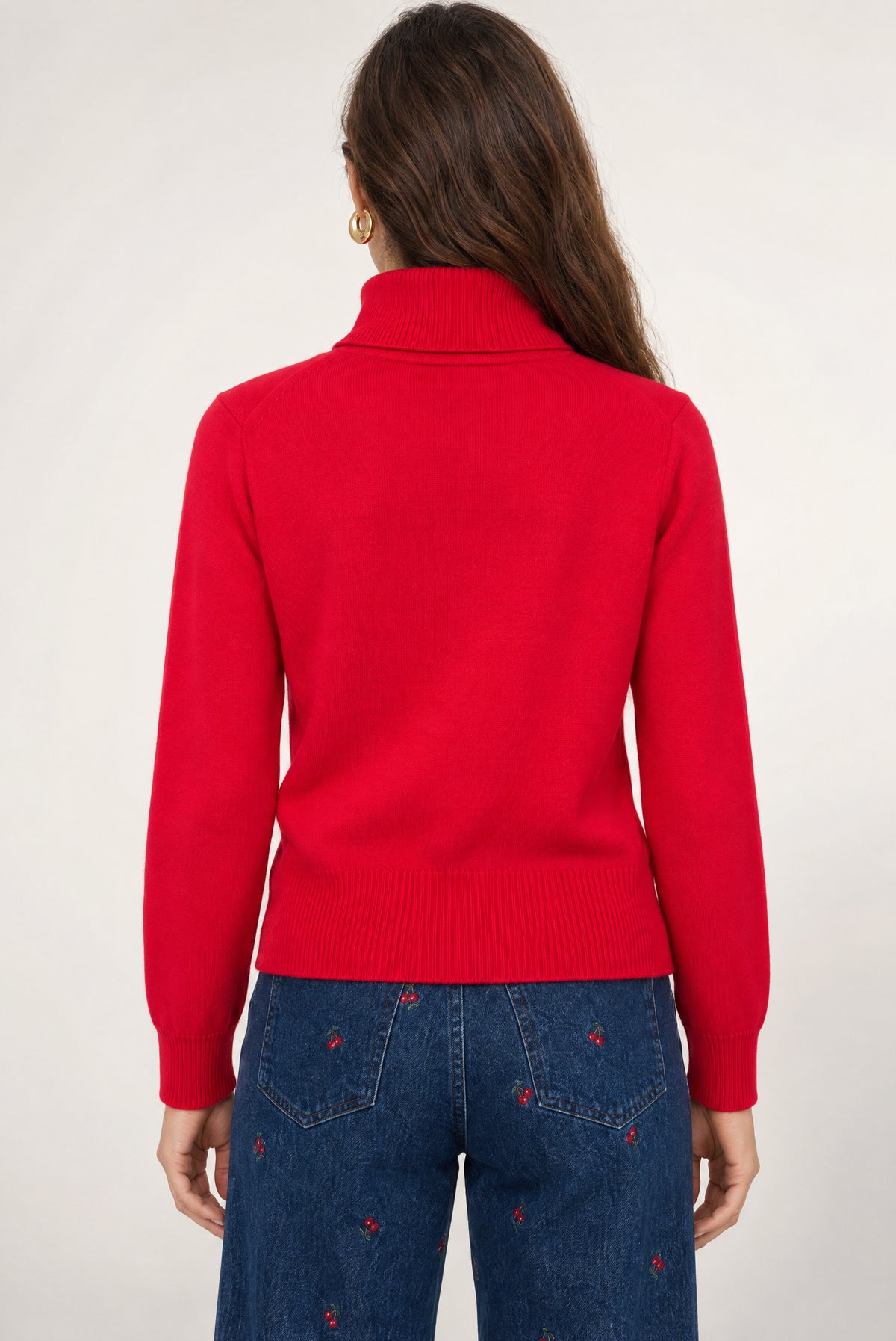 Winnie Turtleneck Sweater In True Red