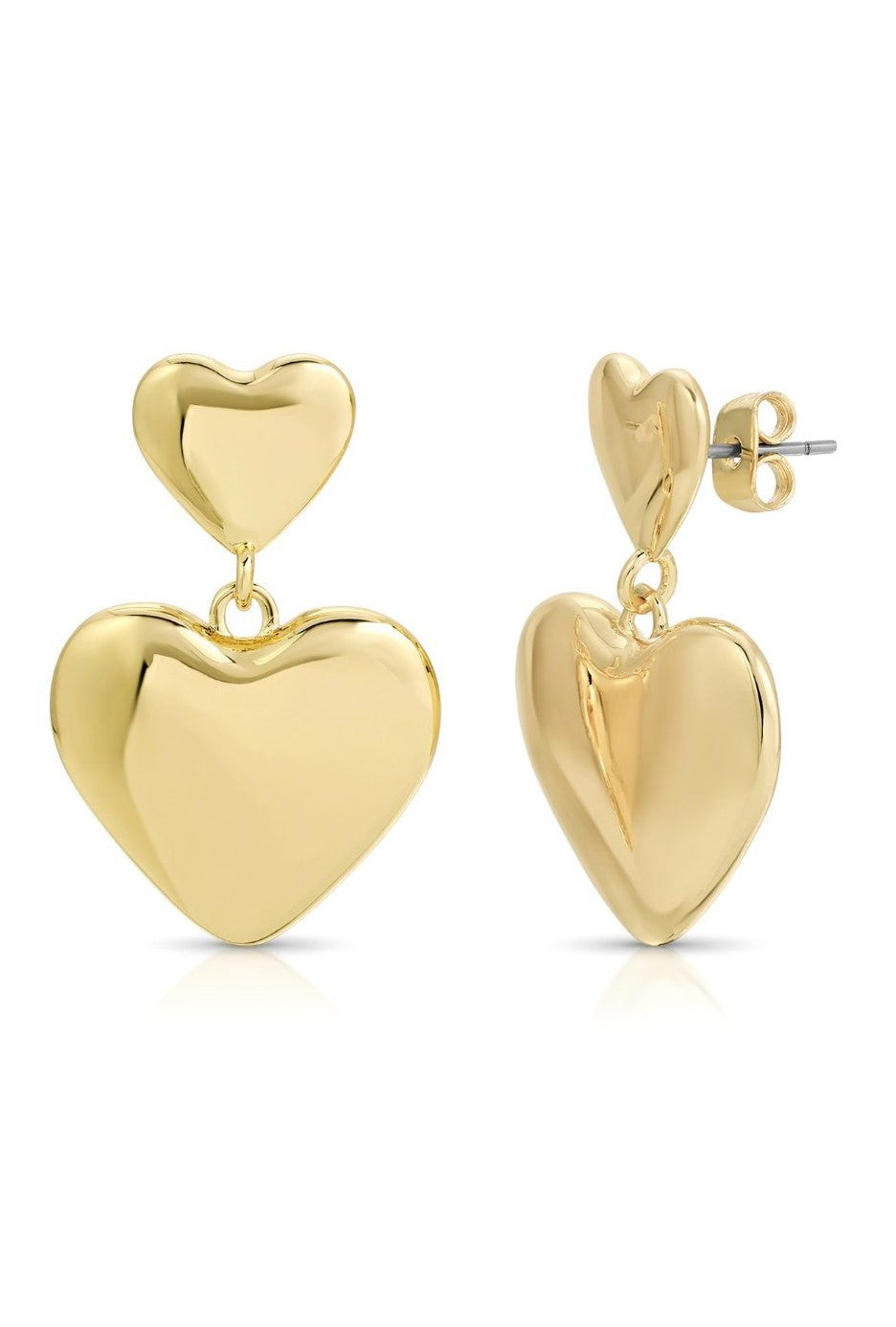 Lola Double Heart Drop Earrings
