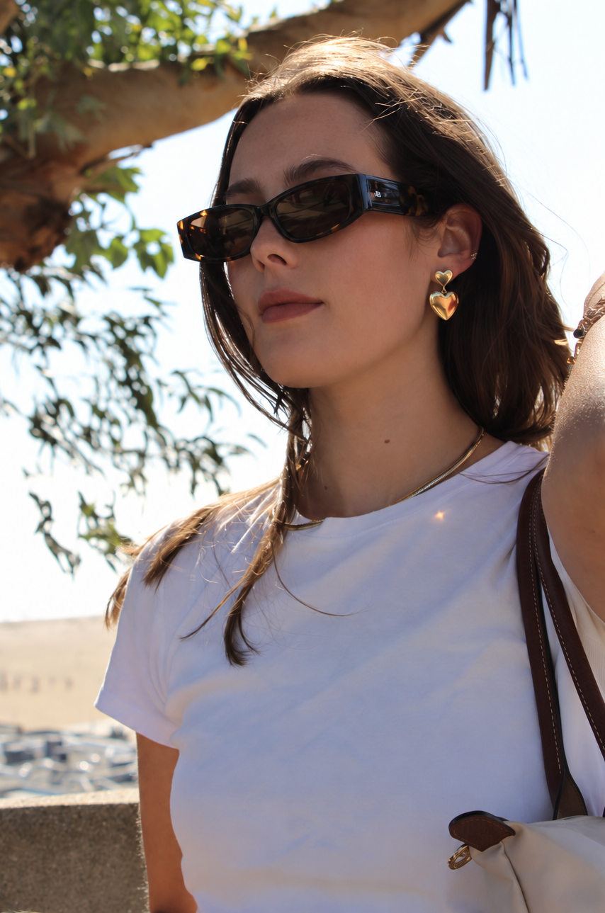 Lola Double Heart Drop Earrings