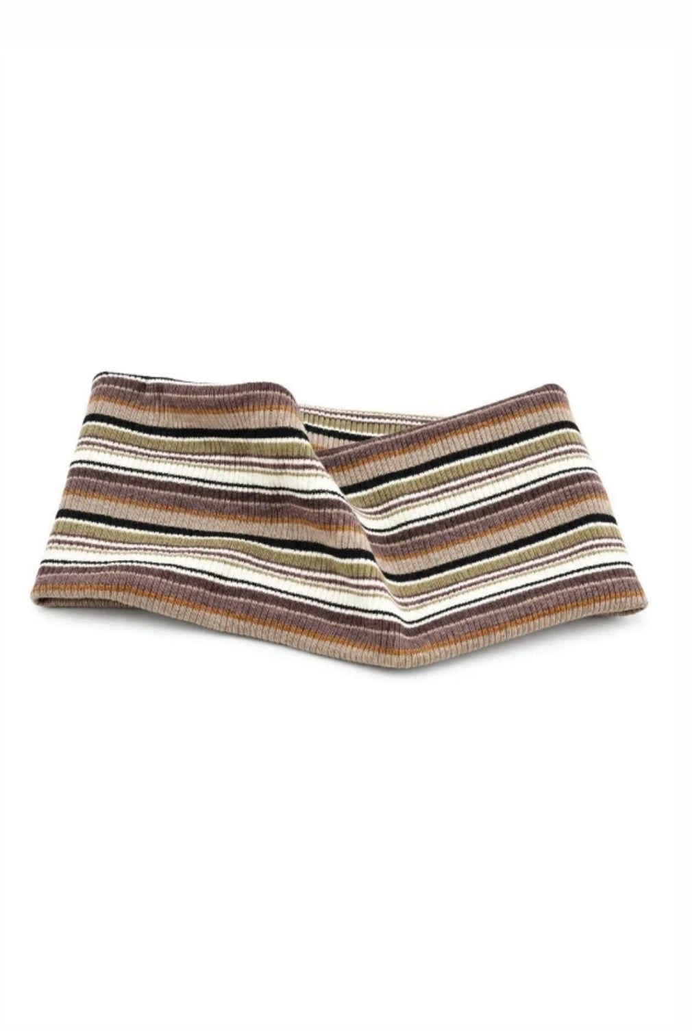 Striped Knit Headband in Brown Stripe