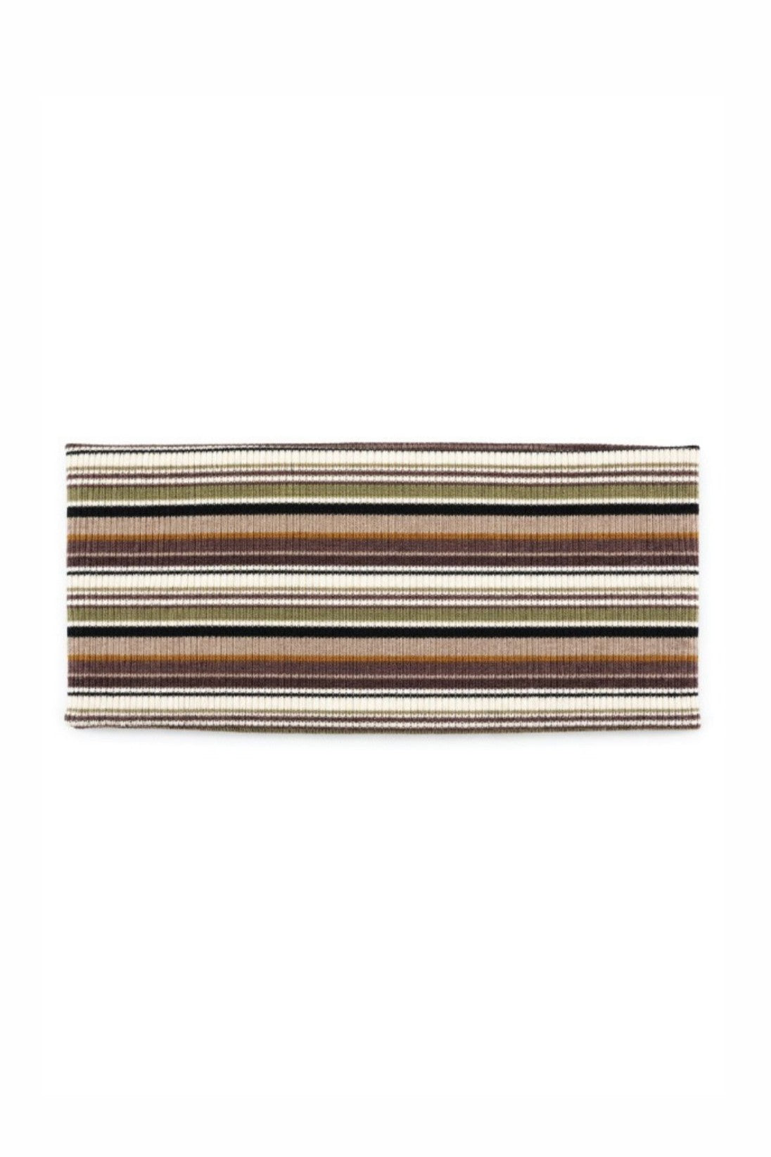 Striped Knit Headband in Brown Stripe