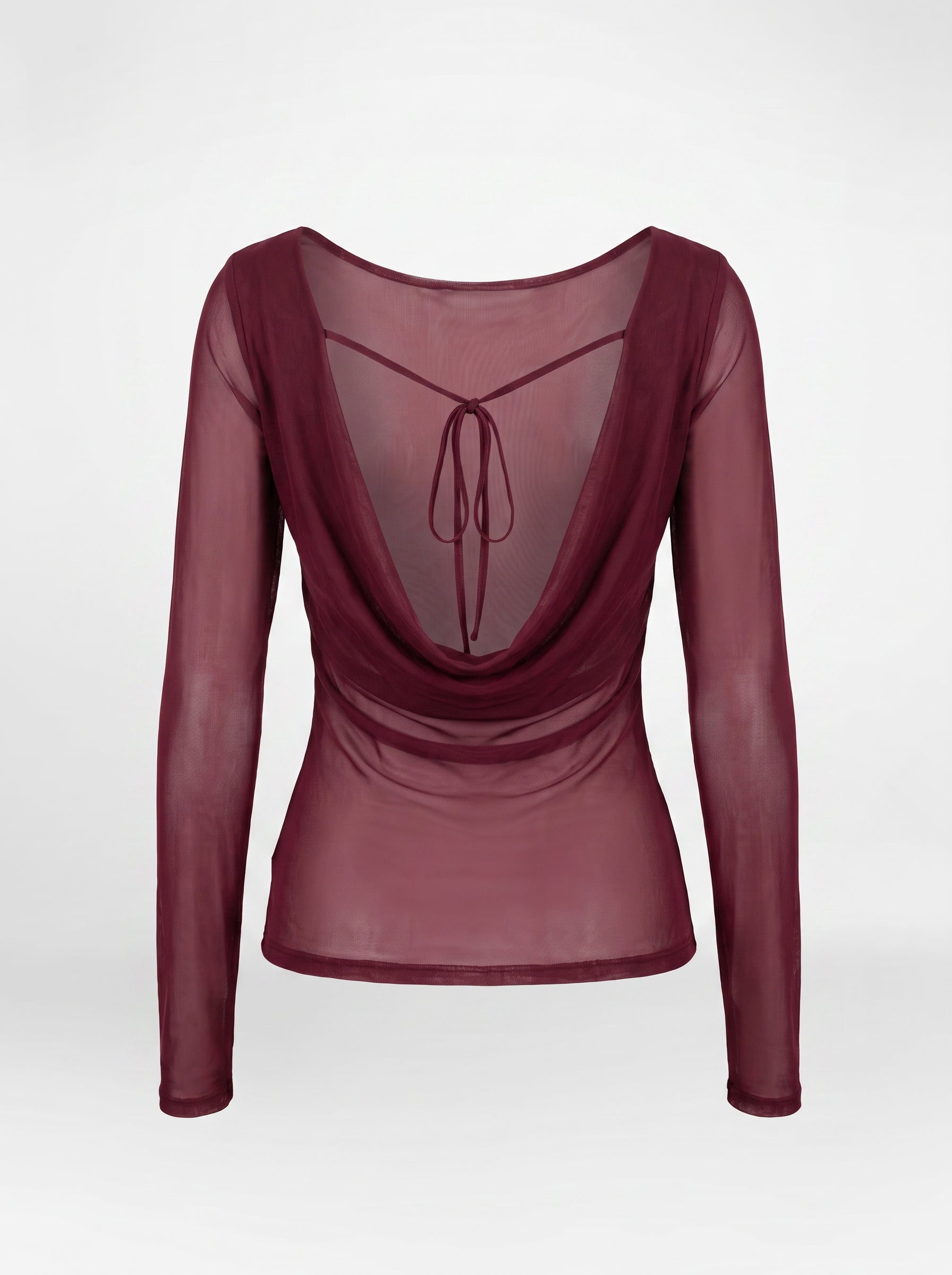 Maddie Cowl Back Mesh Long Sleeve Top