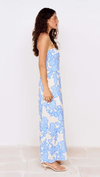 twist front midi dress Alessia Twist Front Midi Dress Blue Multi / M
