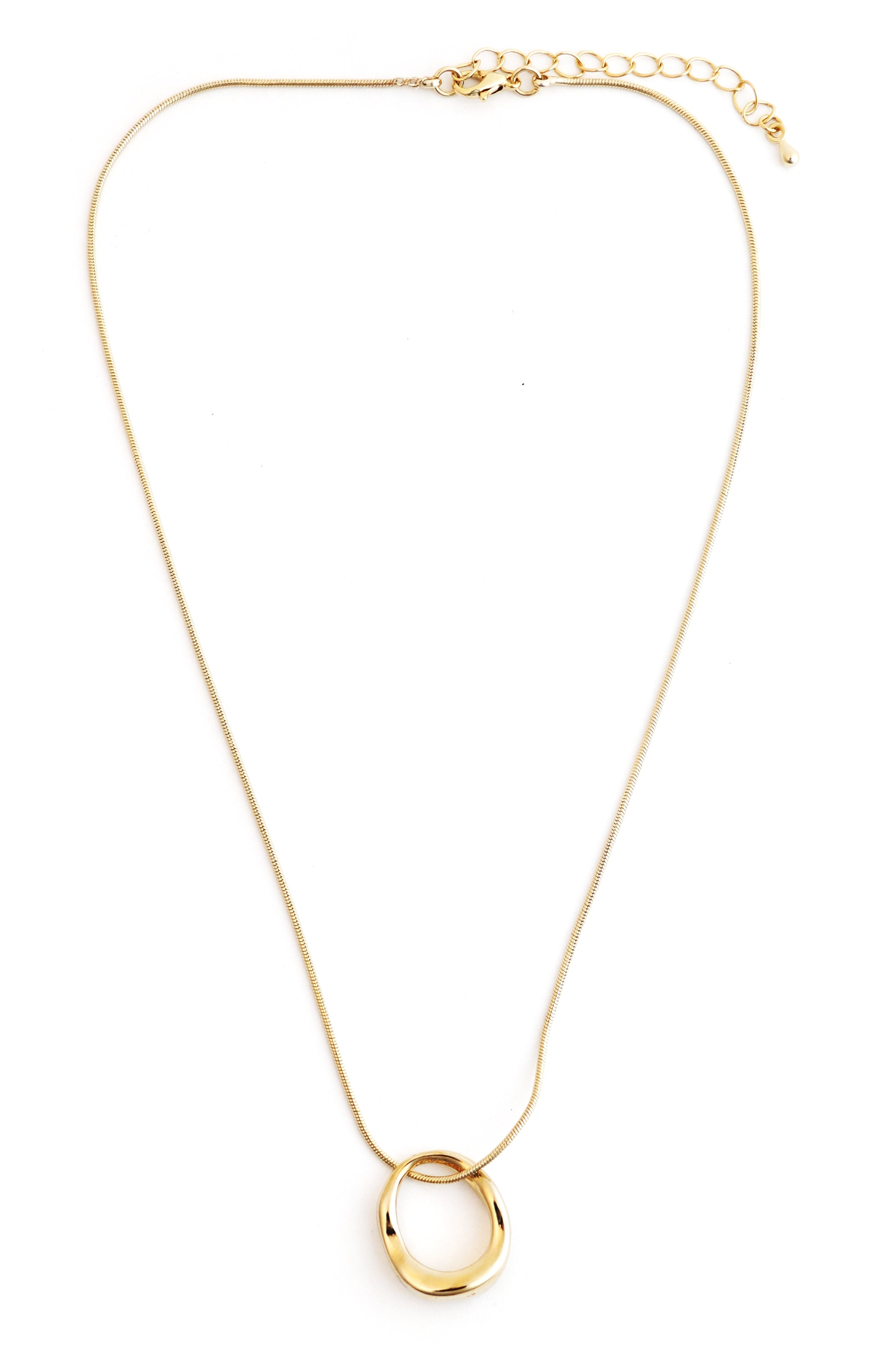 16 In Neck Round Chain Ring Pendant