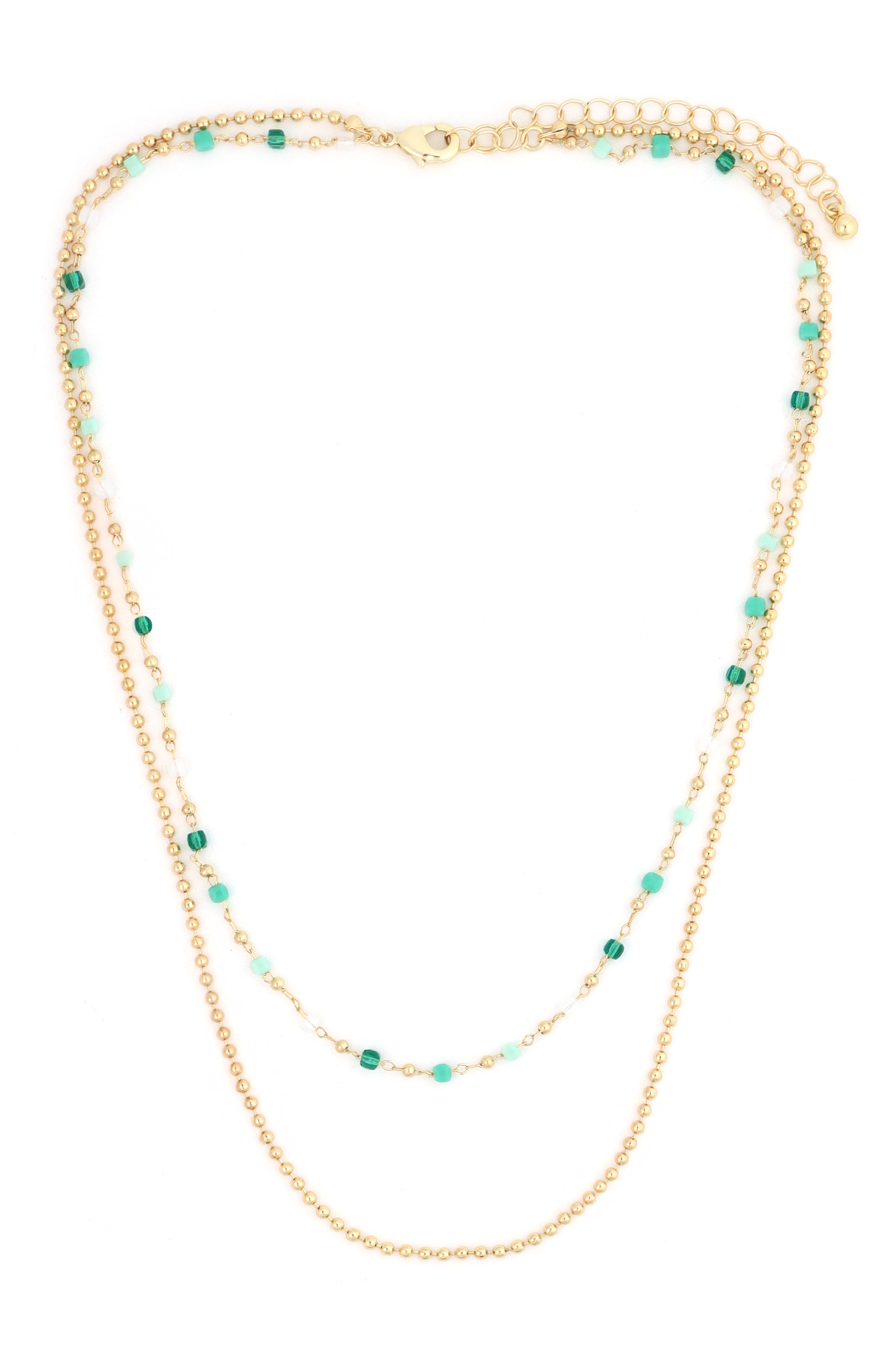 Layered Beaded Chain Necklace