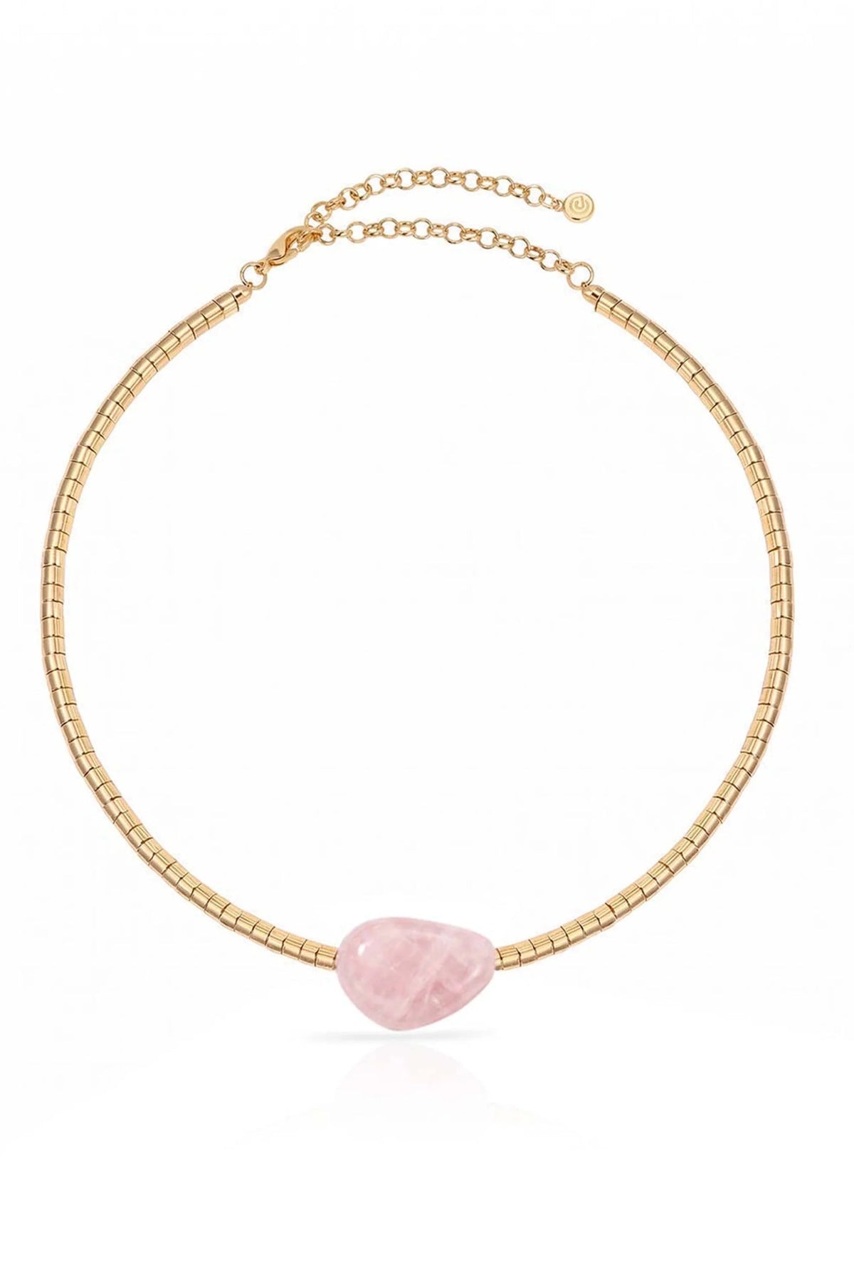 Beaded Rose Nugget Necklace