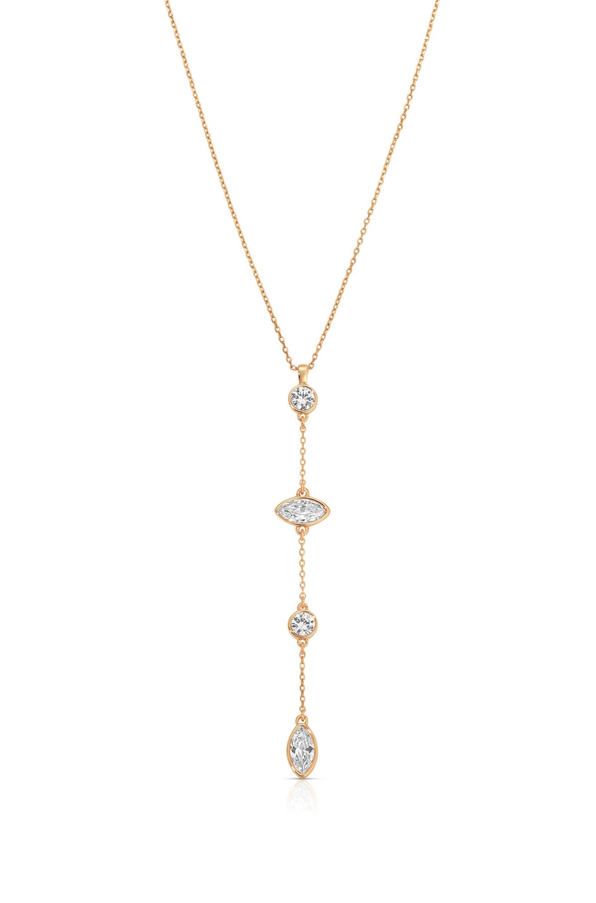 Crystal Cascade Lariat Necklace