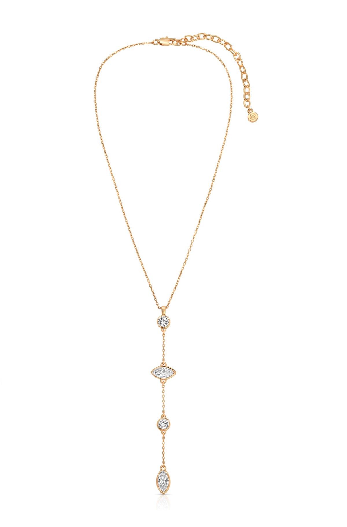 Crystal Cascade Lariat Necklace
