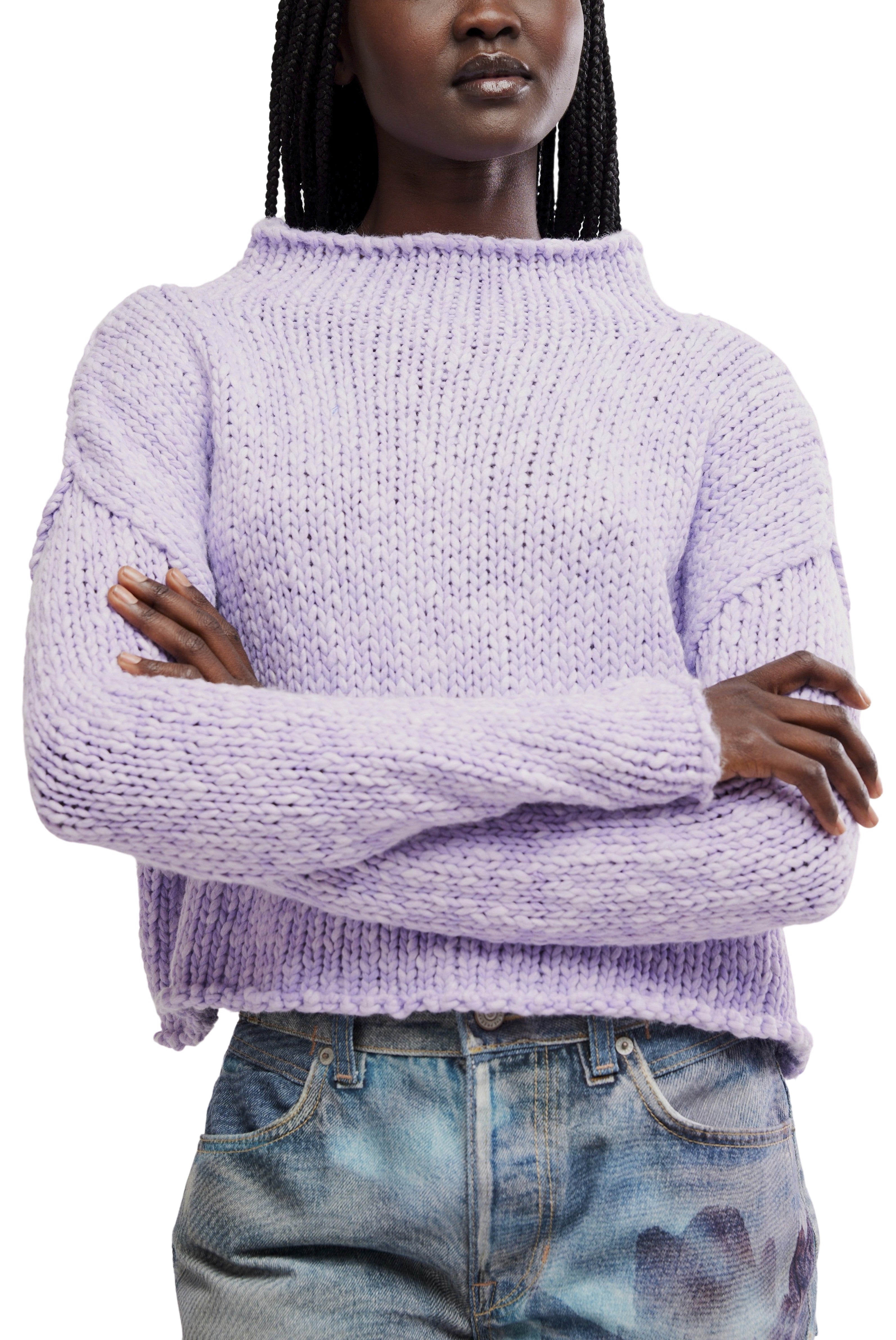 Opal Sweater In Purple Satin