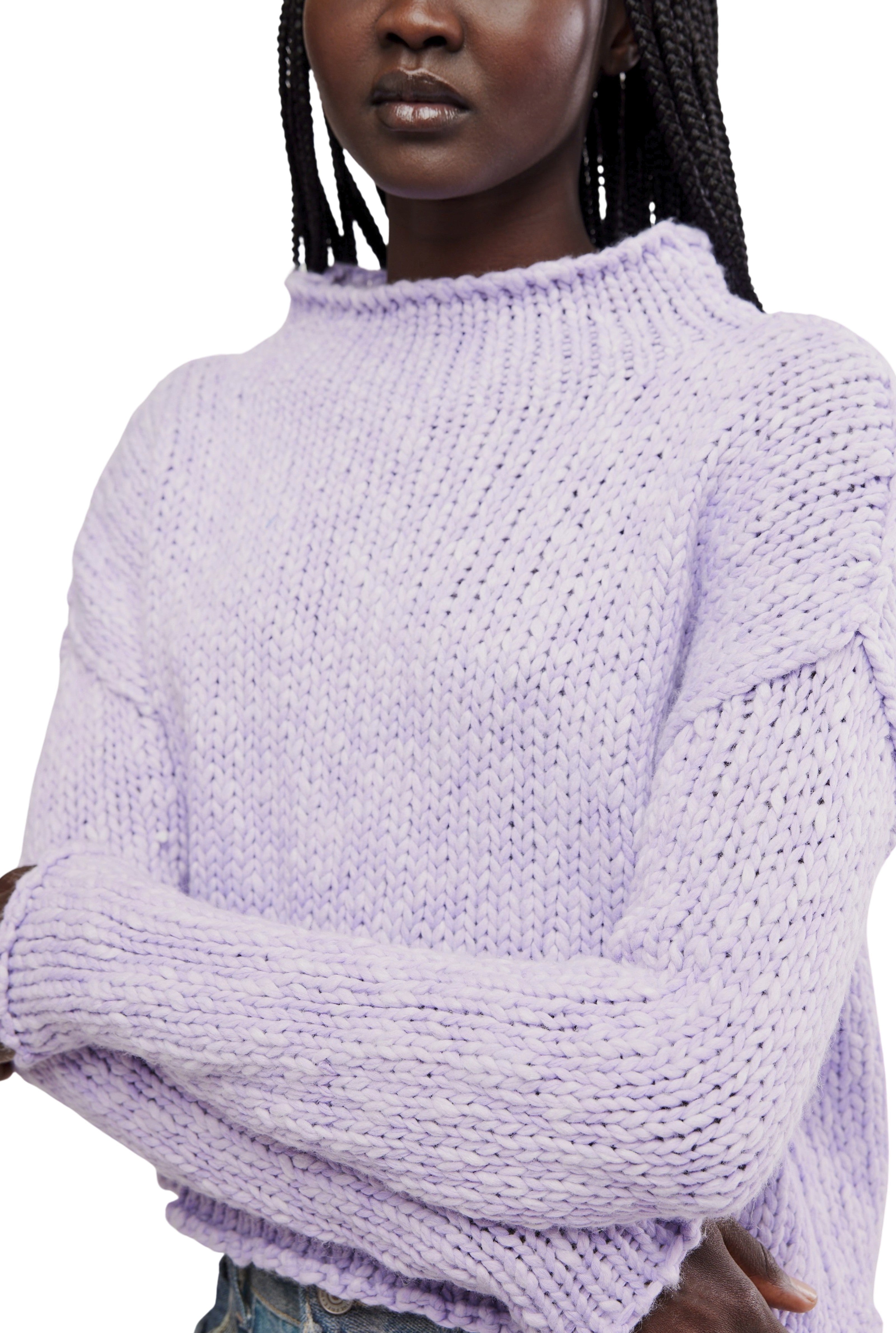 Opal Sweater In Purple Satin