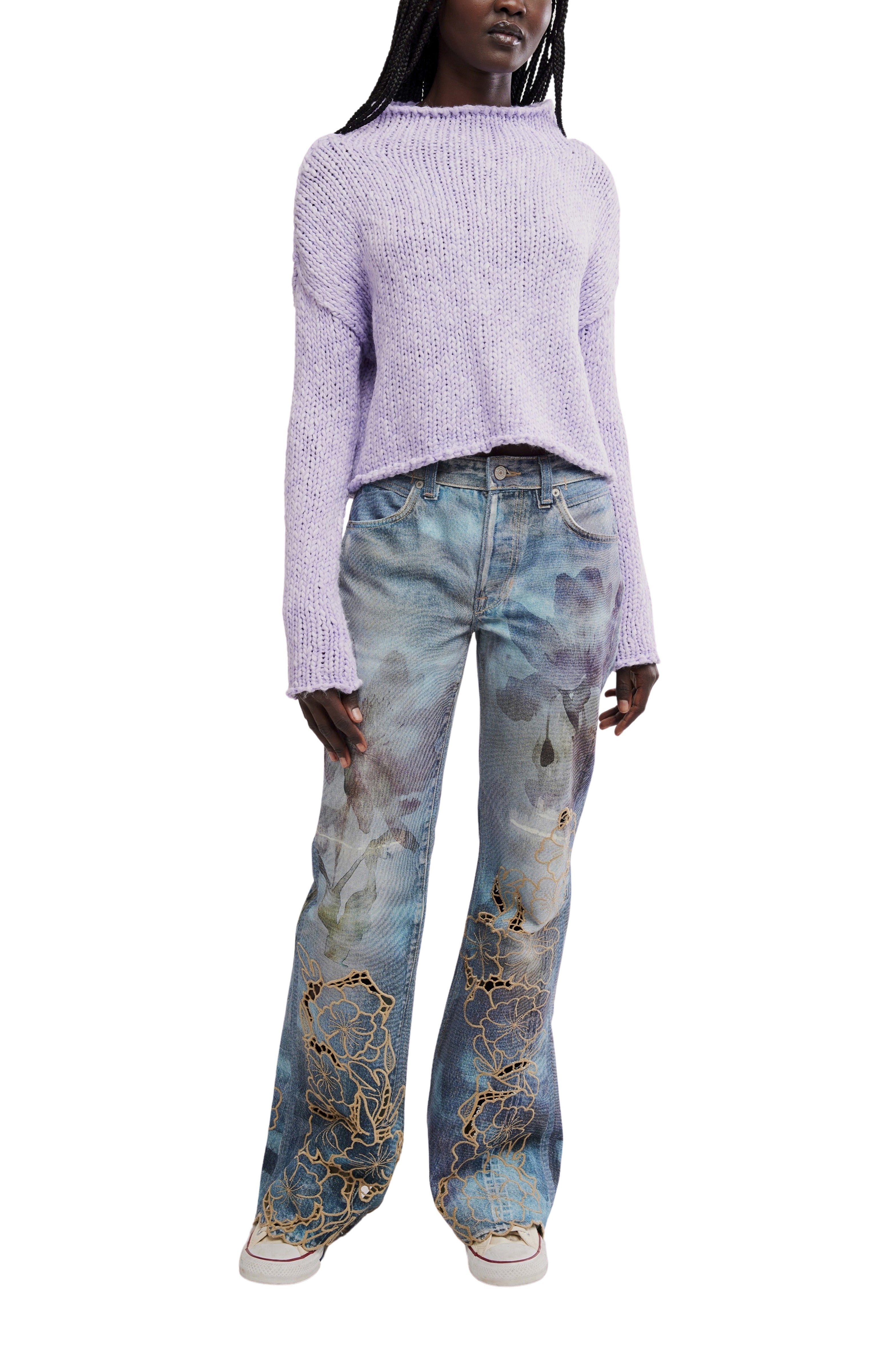 Opal Sweater In Purple Satin