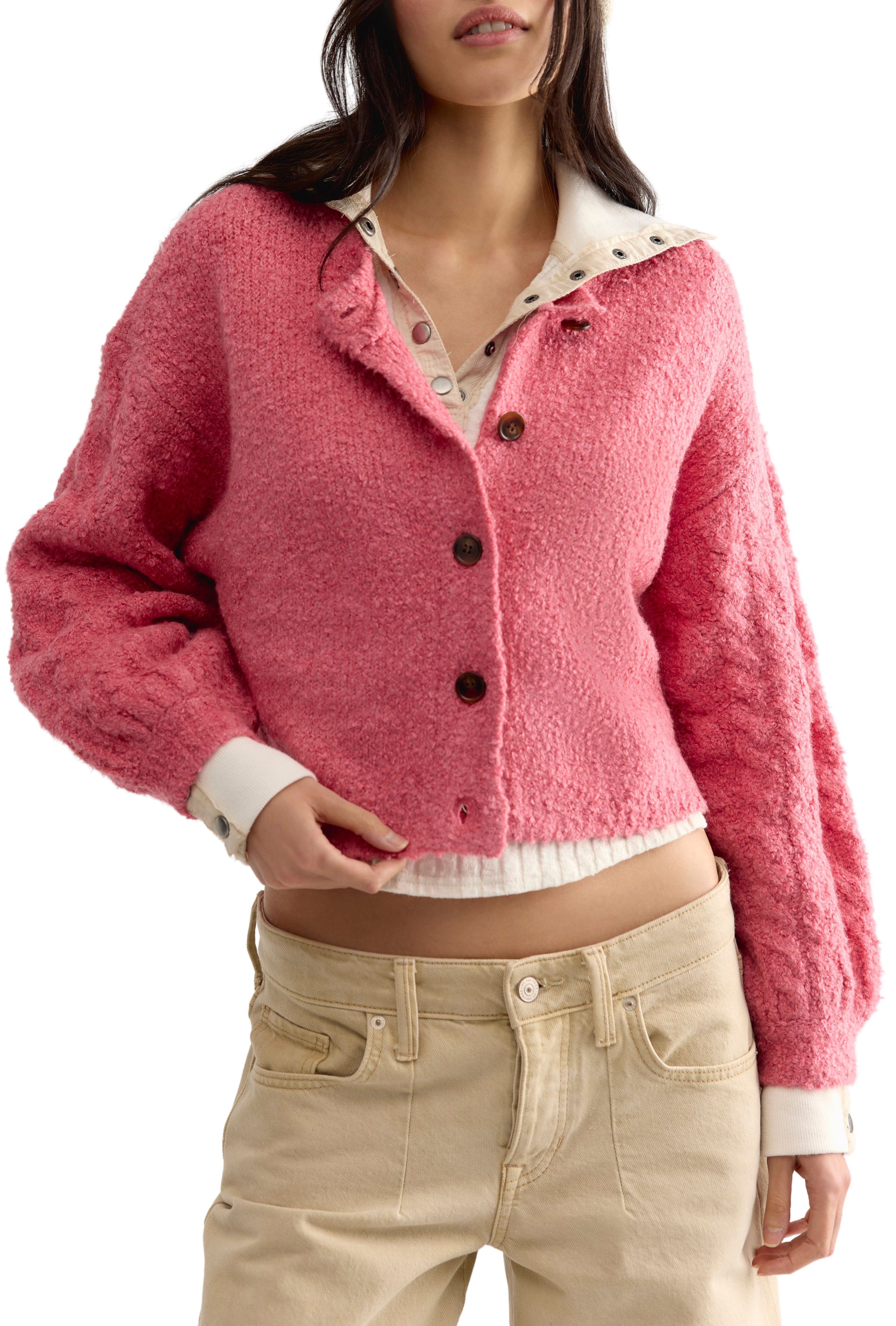 Thistle Cardi In Vintage Rose