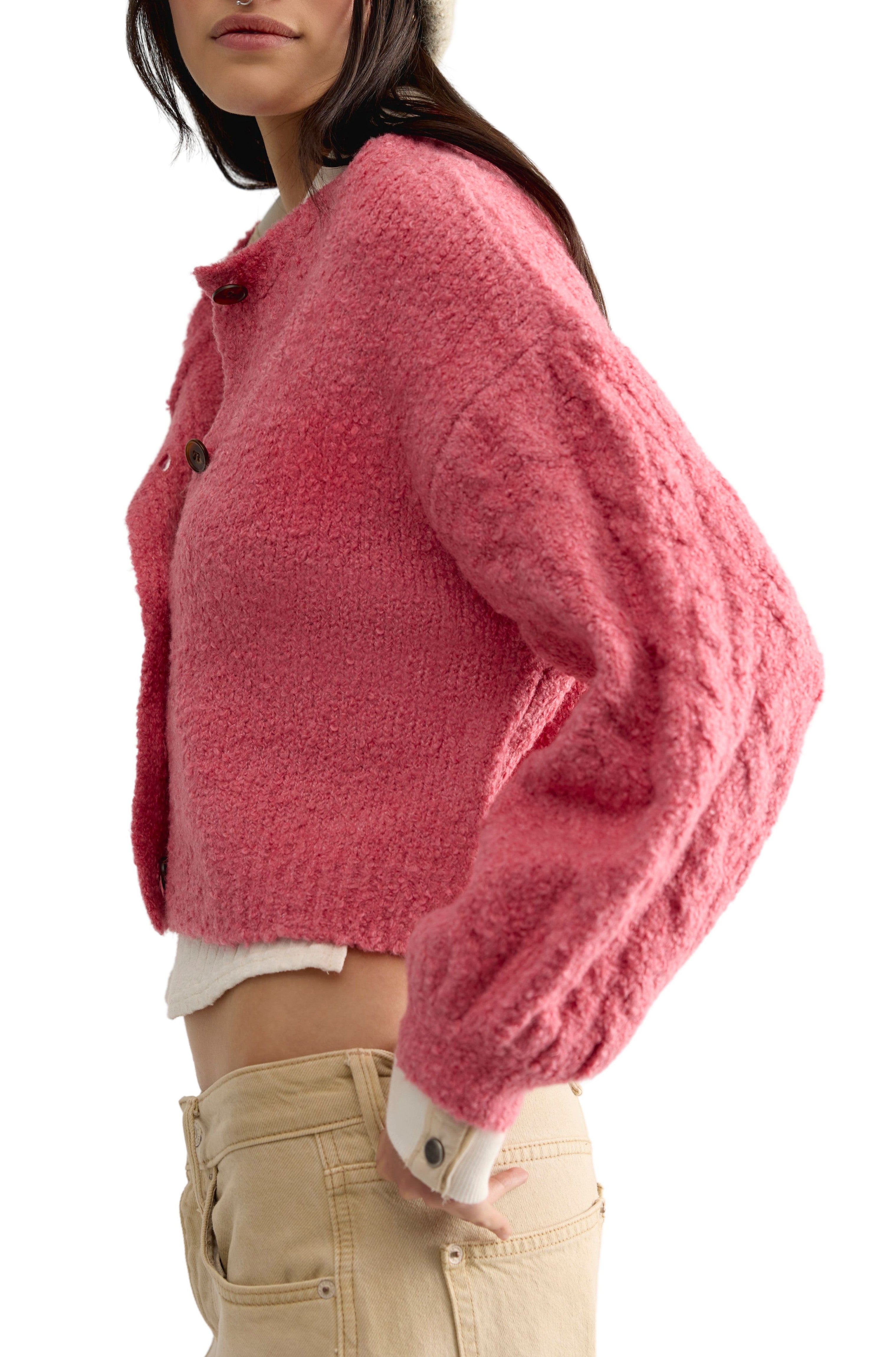 Thistle Cardi In Vintage Rose