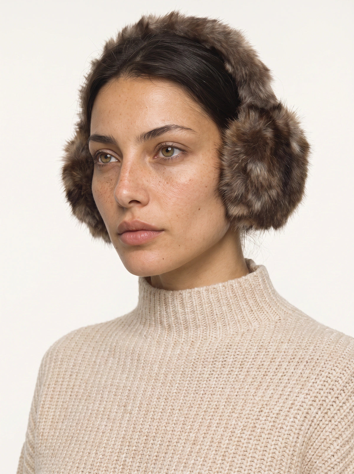 Classic Full Fur Earmuff In Deer