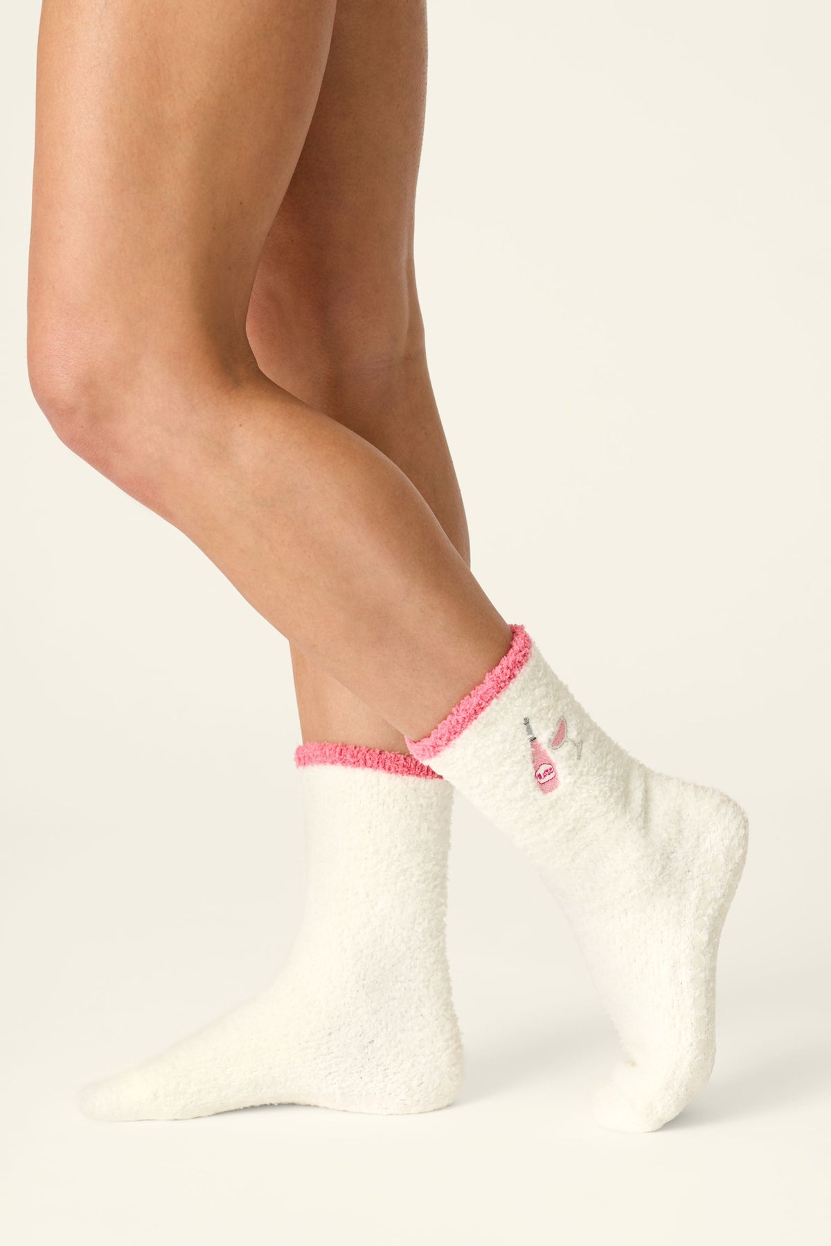 Rose Bottle Cozy Crew Sock