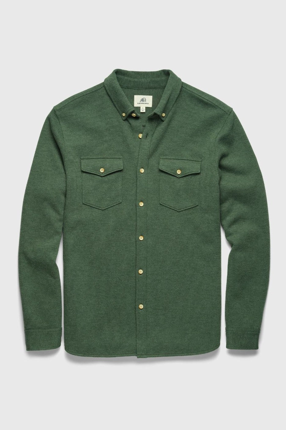 Rex Rib Knit Shirt In Green Heather