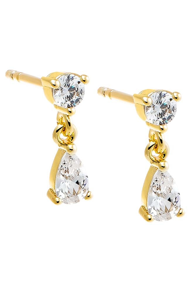 Round Cz X Teardrop Dangling Stud Earring – South Moon Under