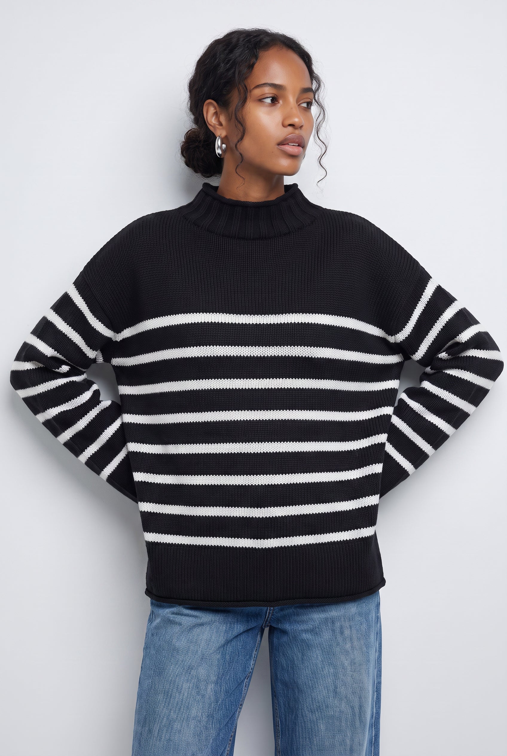 Grace Rolled Neck Long Sleeve Sweater