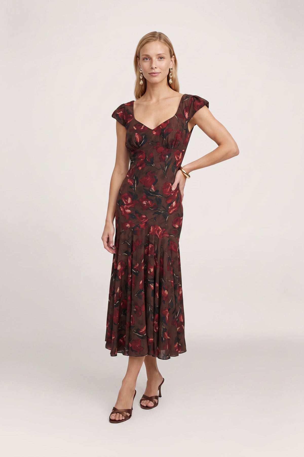 Juliette Cap Sleeve Maxi Dress