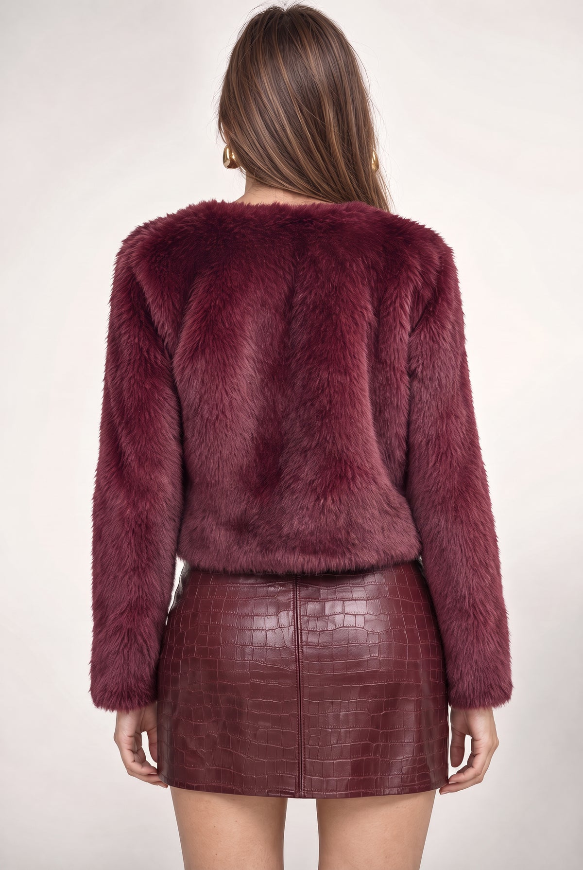 Sofia Collarless Fur Jacket