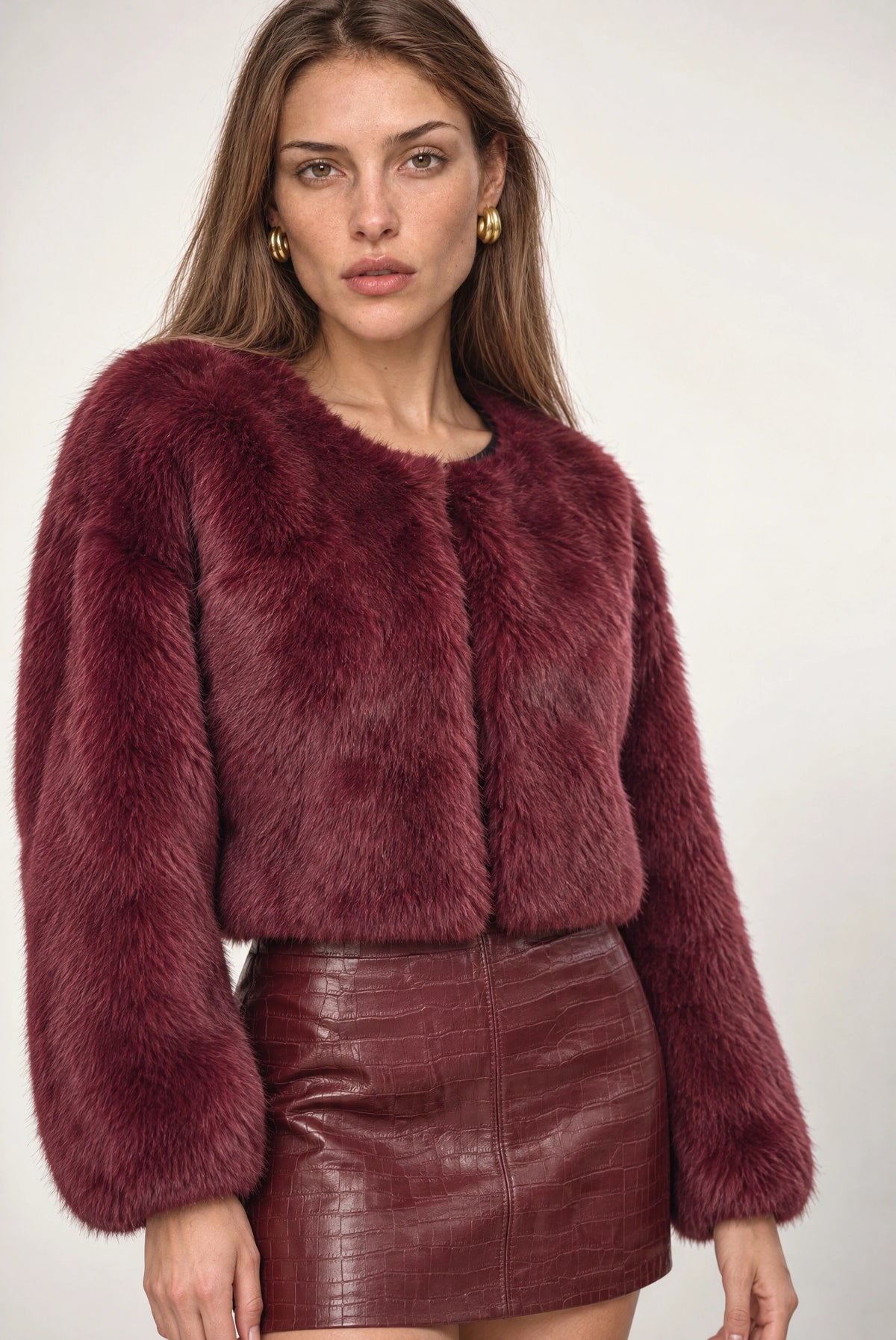 Sofia Collarless Fur Jacket