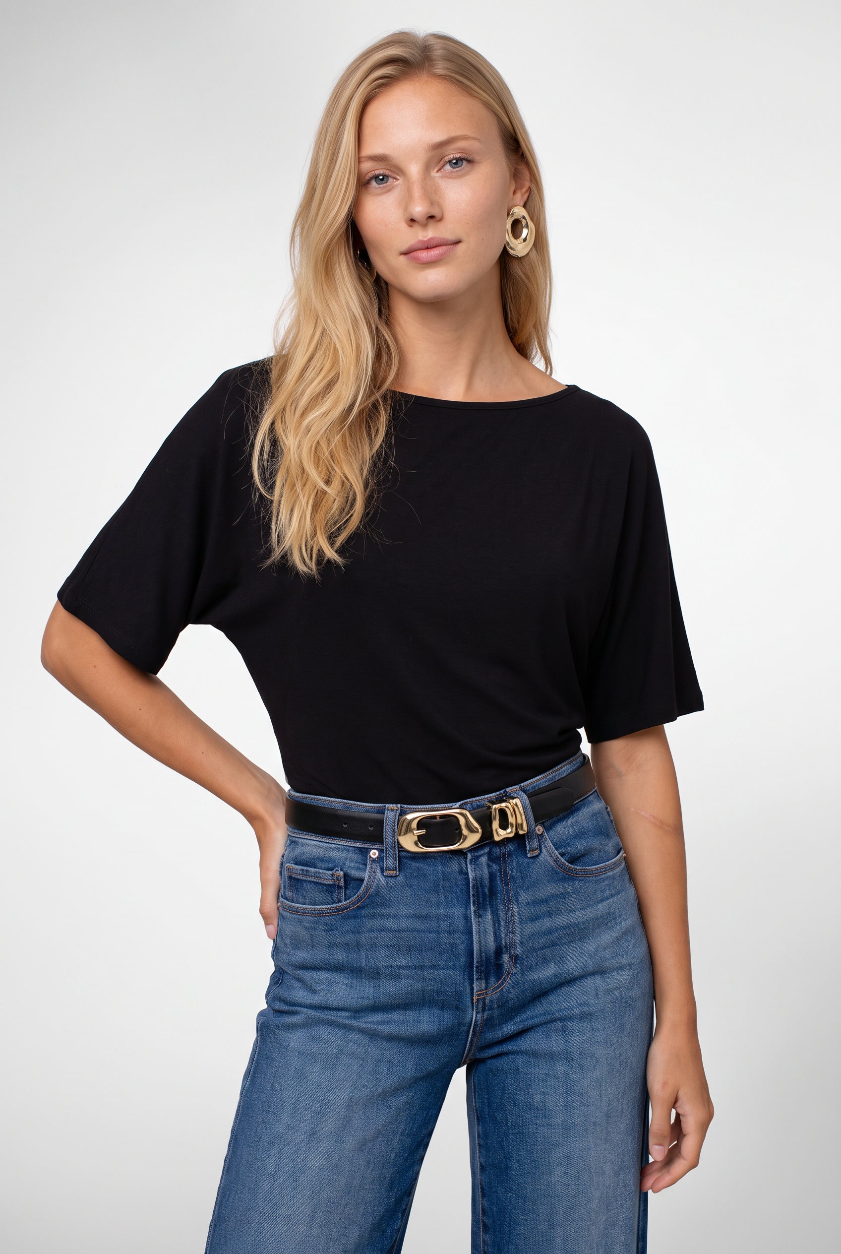 Emmaline Draped Flutter Sleeve