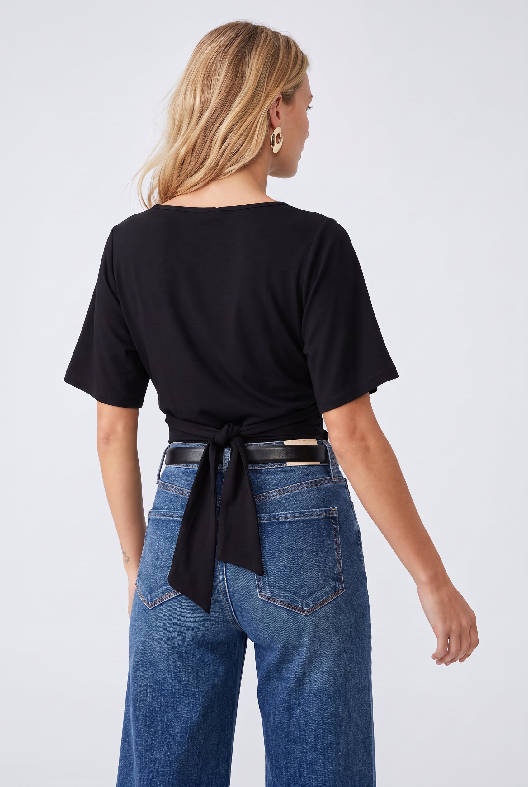 Emmaline Draped Flutter Sleeve