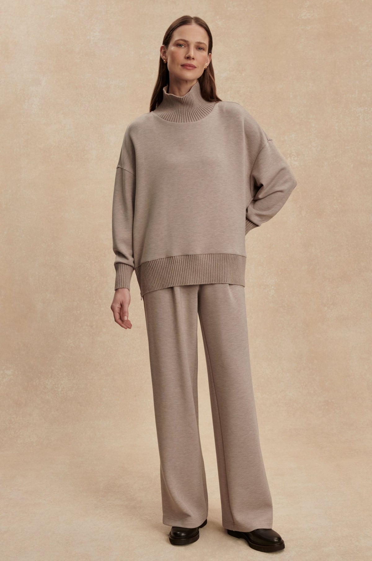 Barker High Neck Sweater In Taupe