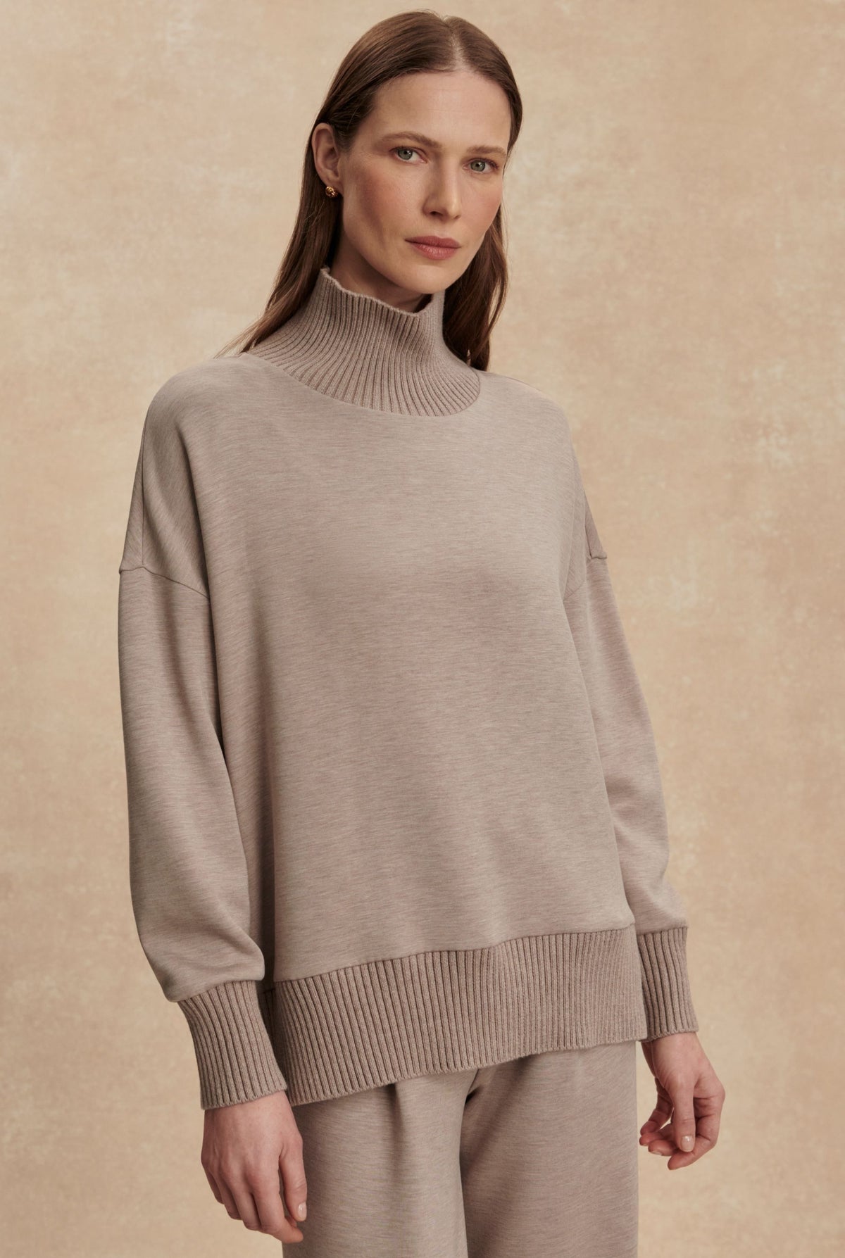 Barker High Neck Sweater In Taupe