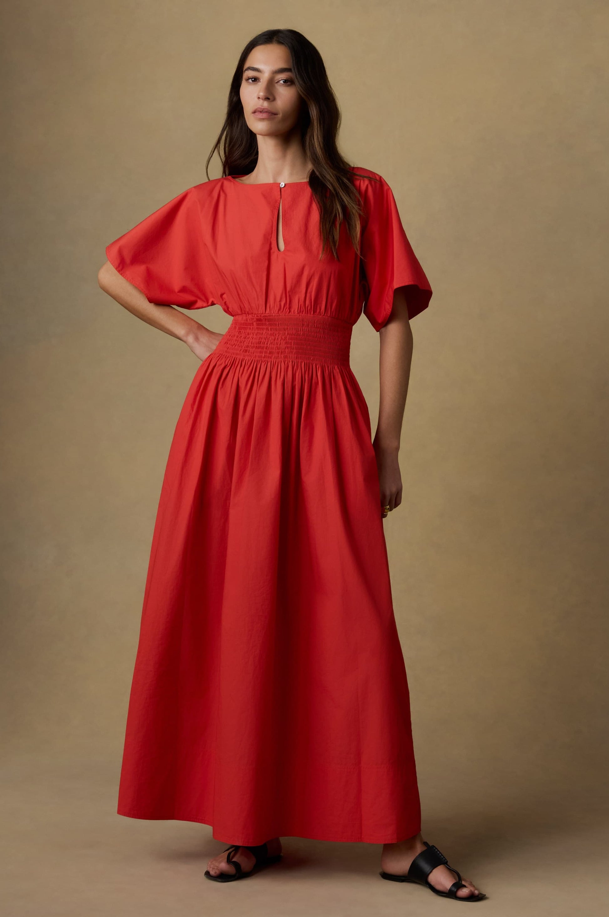 Coastal Poplin Elia Smocked Dress