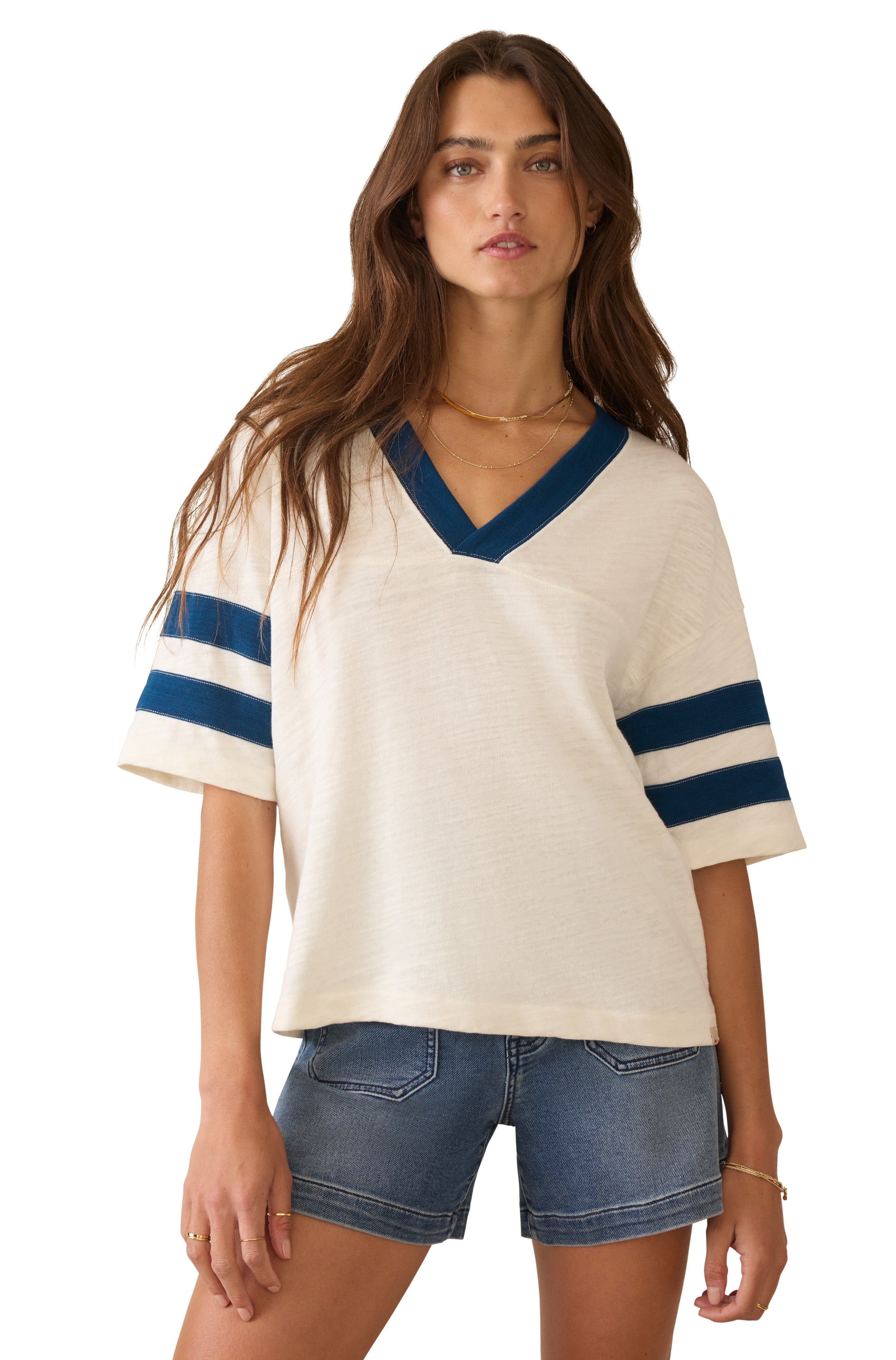 Sunwashed Slub Varsity Tee