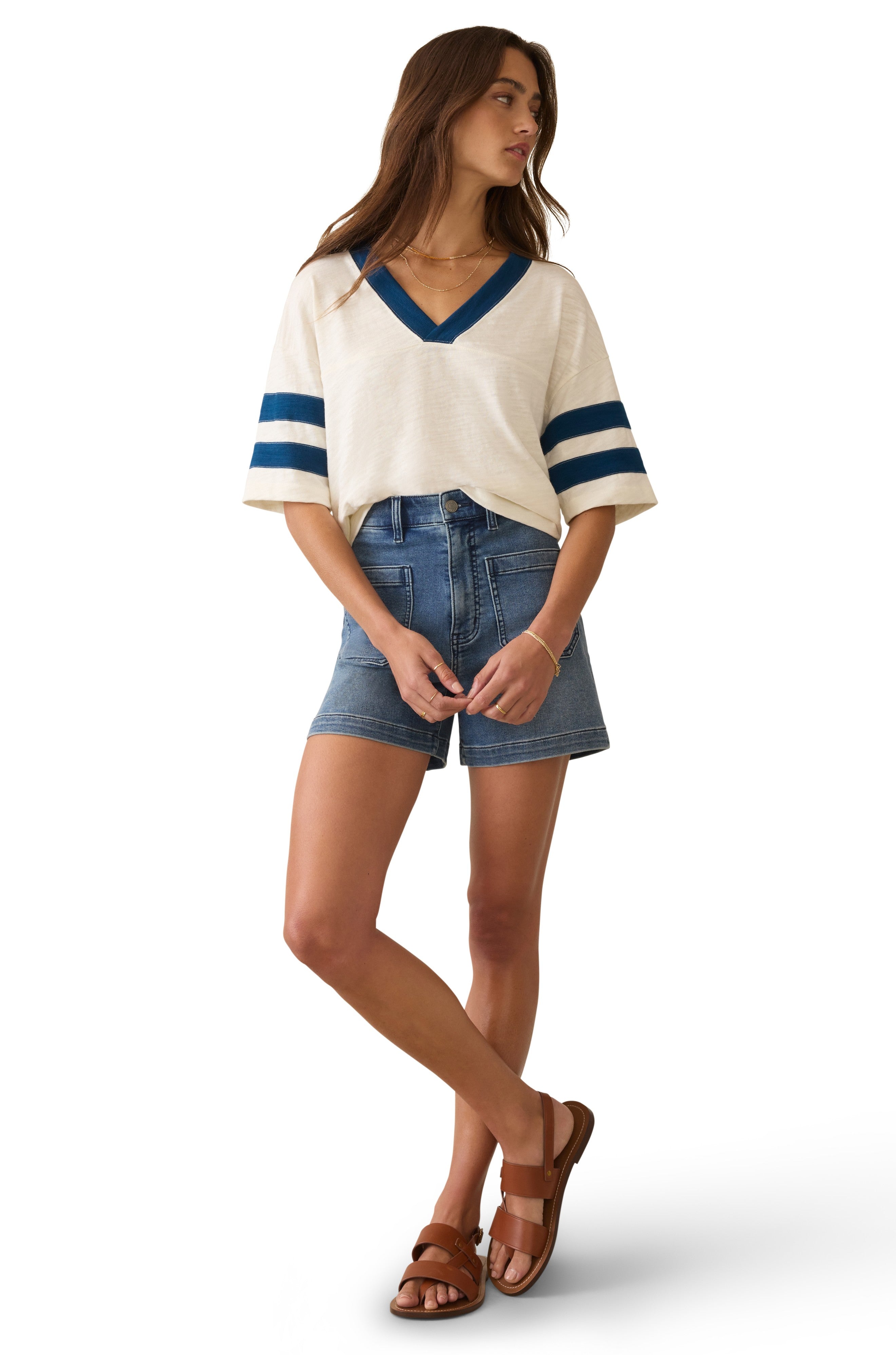 Sunwashed Slub Varsity Tee