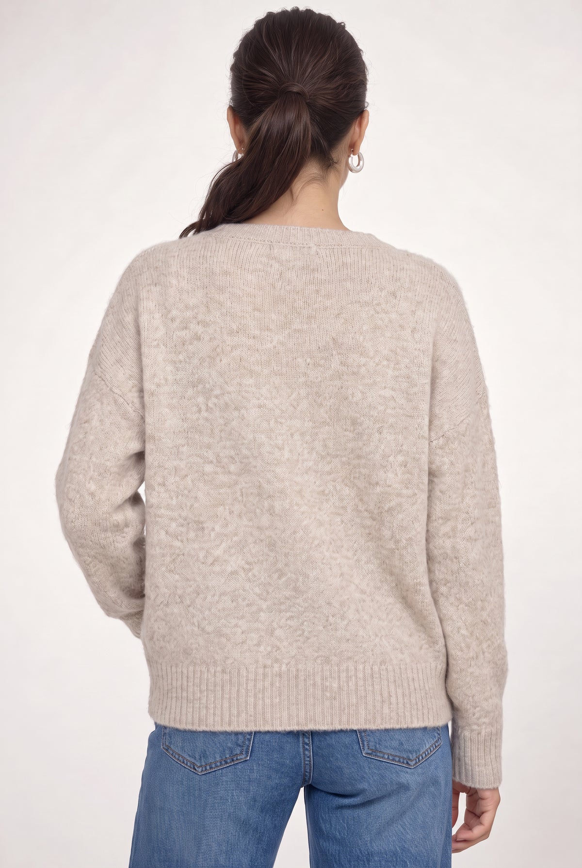 Alex V Neck Sweater In Tan