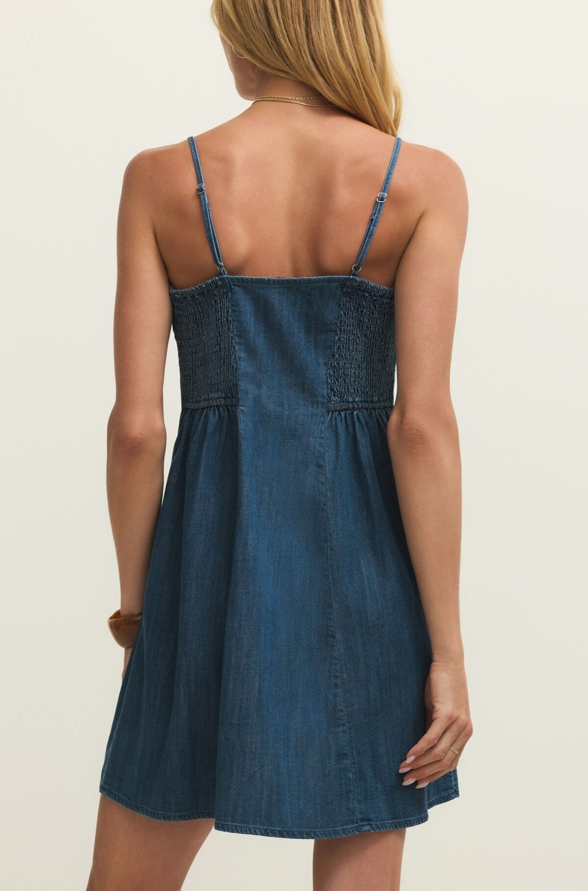 Z Supply Angel Eyes Denim Mini Dress Medium Indigo / L