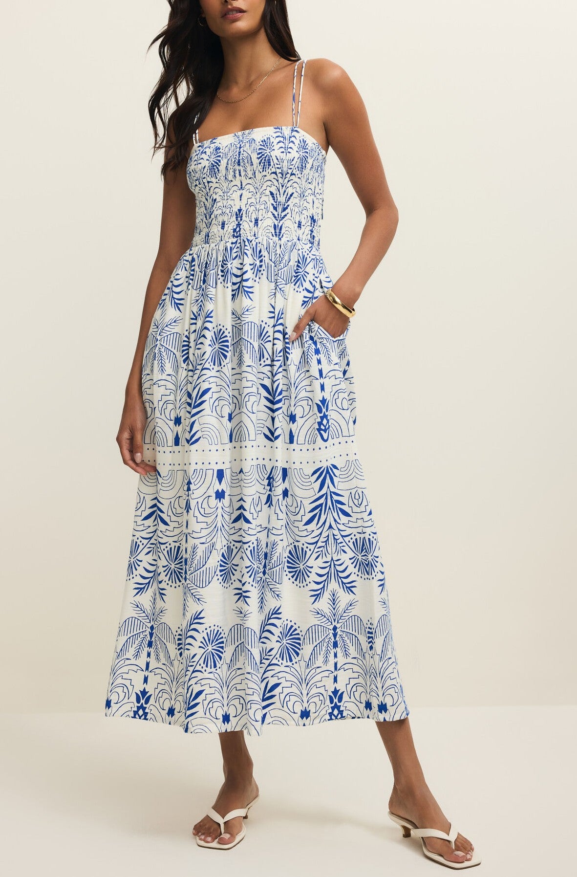 Nadine Palm Maxi Dress