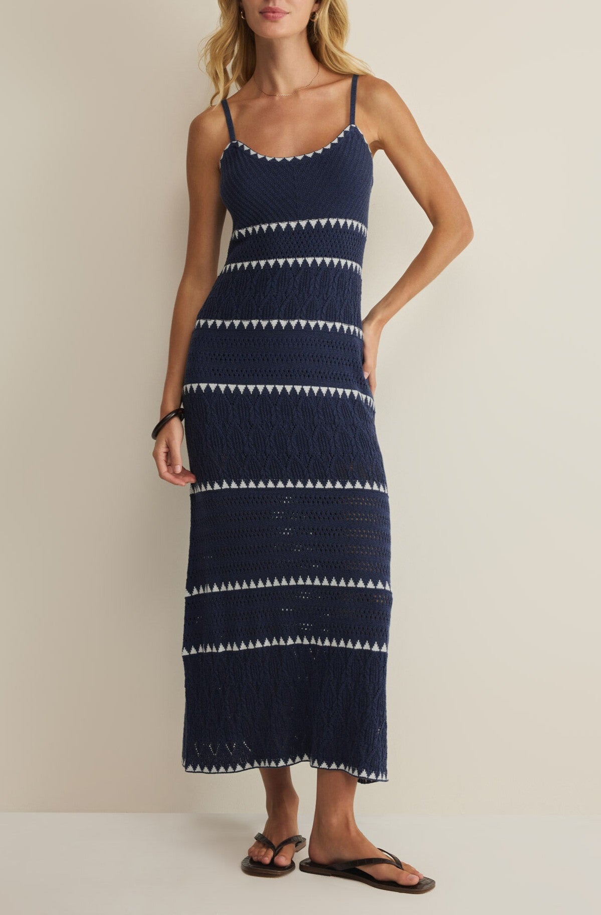 Catamaran Striped Maxi Dress M / Twilight Blue