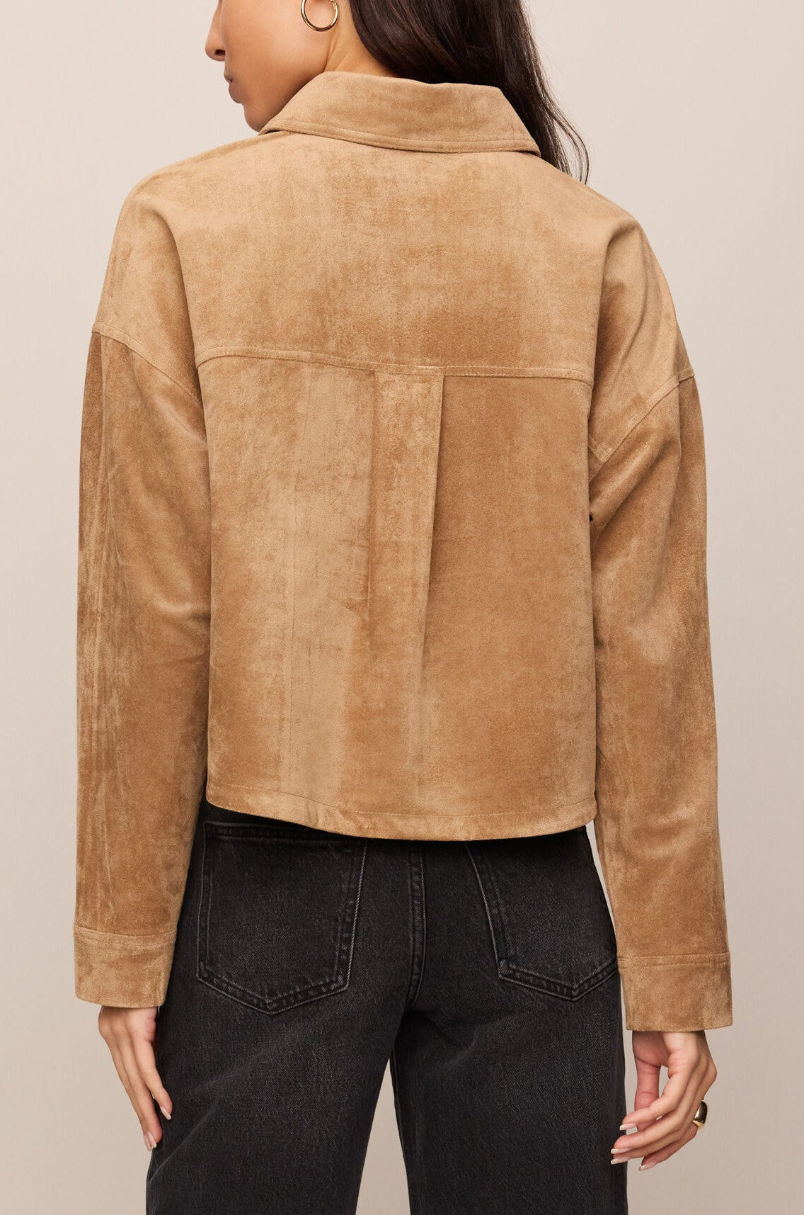 All Day Cropped Suede Jacket