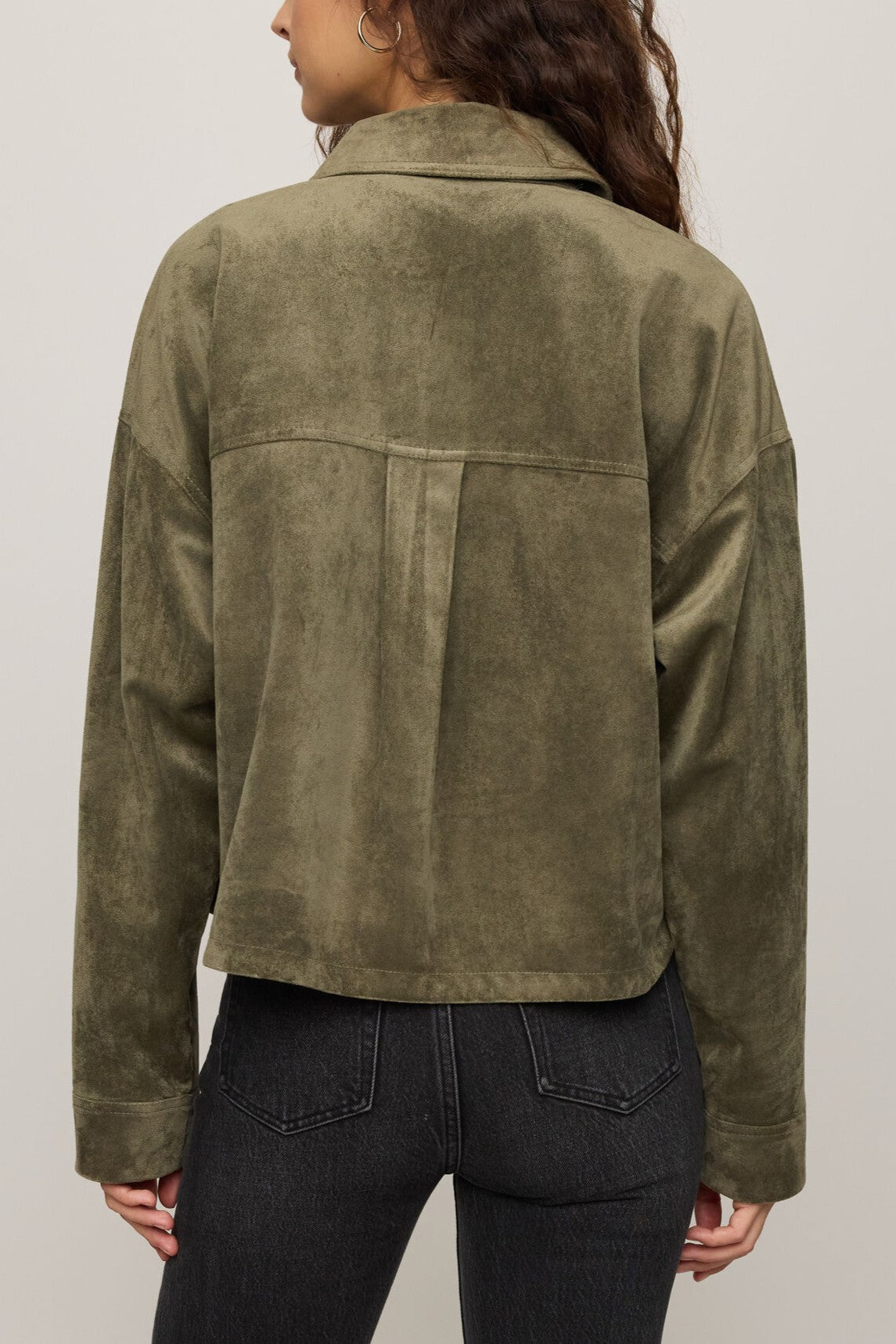 All Day Cropped Suede Jacket