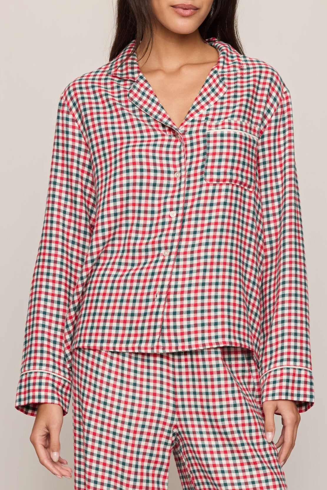 Jolly Gingham Pj Top