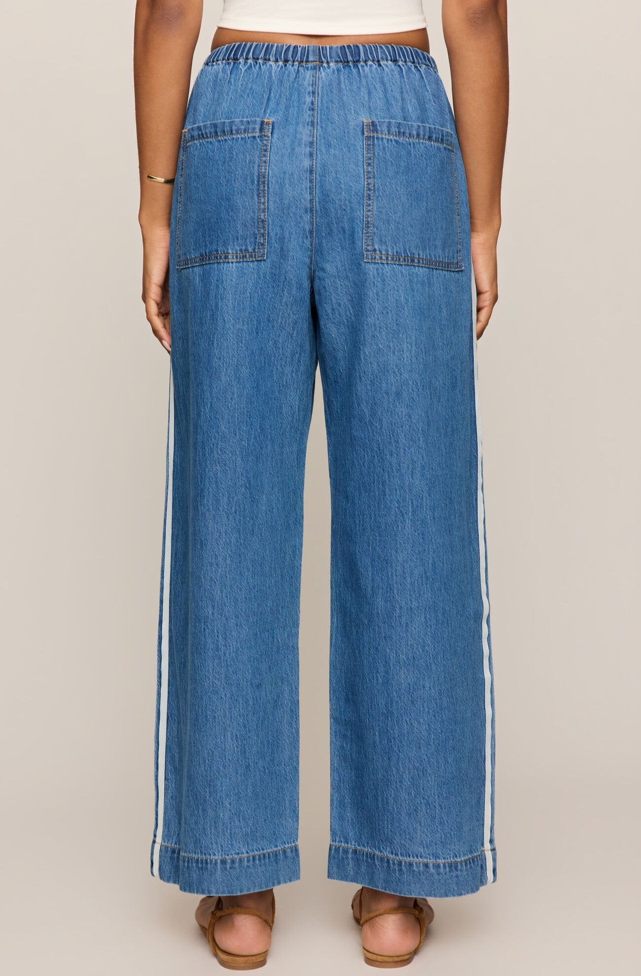 The Sidelines Denim Track Pant – South Moon Under