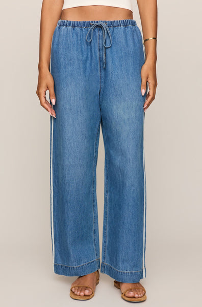The Sidelines Denim Track Pant – South Moon Under