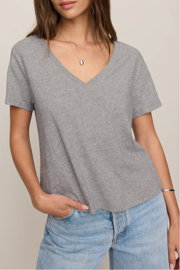 Nomad V Neck Tee In Grey