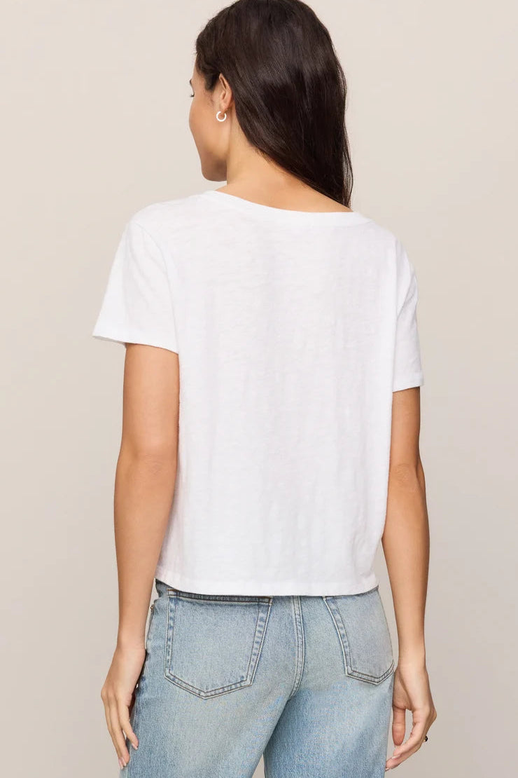 Nomad V Neck Tee In White