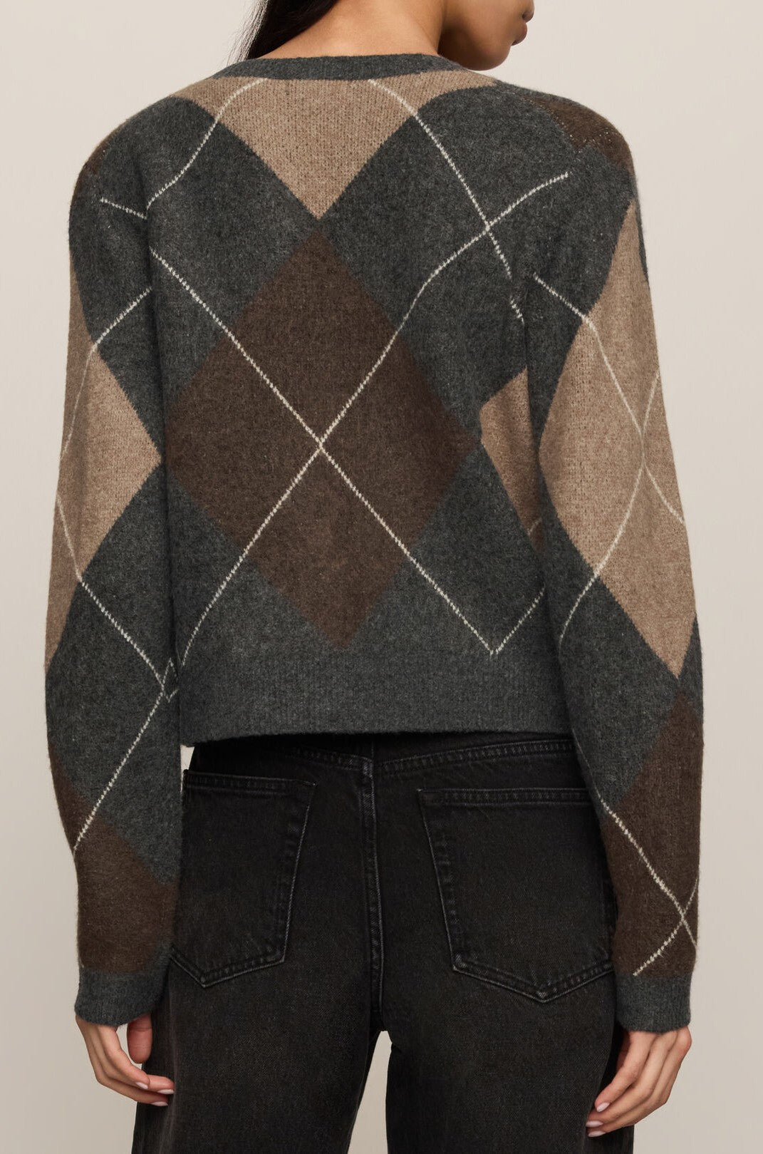 Medina Argyle Cardigan In Charcoal Heather