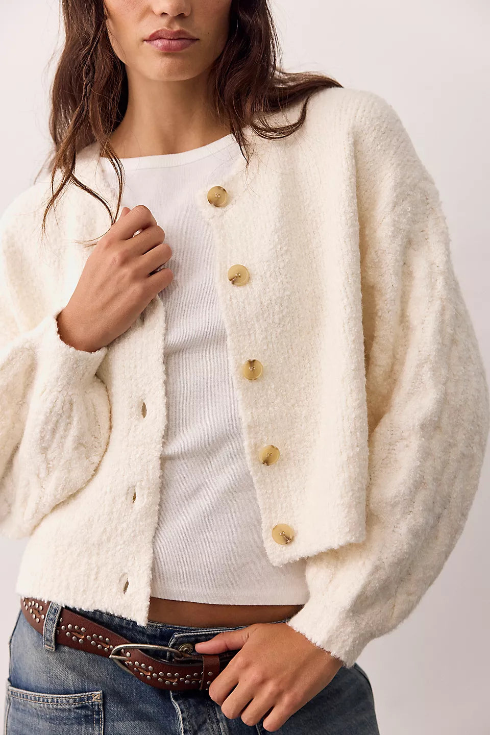 Thistle Cardi In Sugar Swizzle