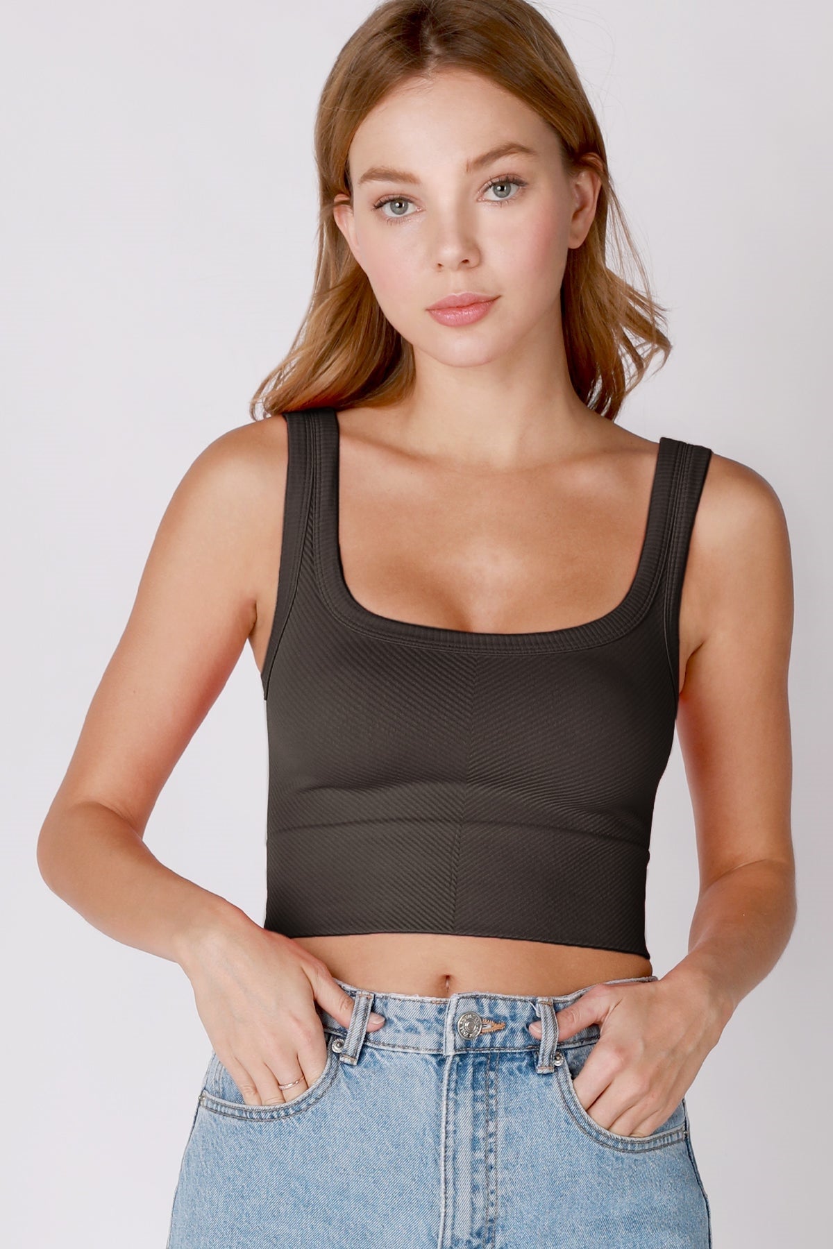Chevron Rib Crop Top