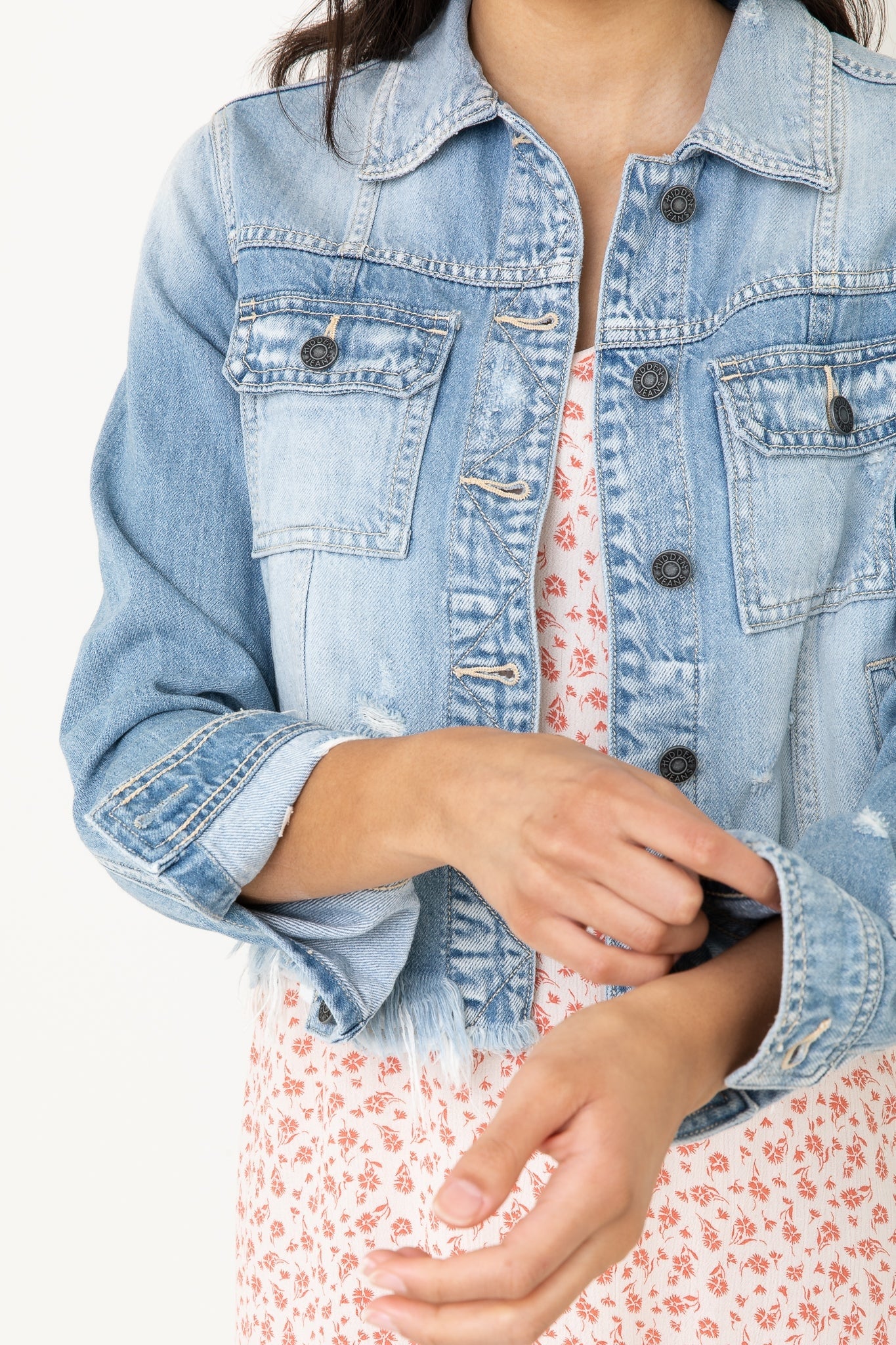 Frayed Hem Denim Jacket