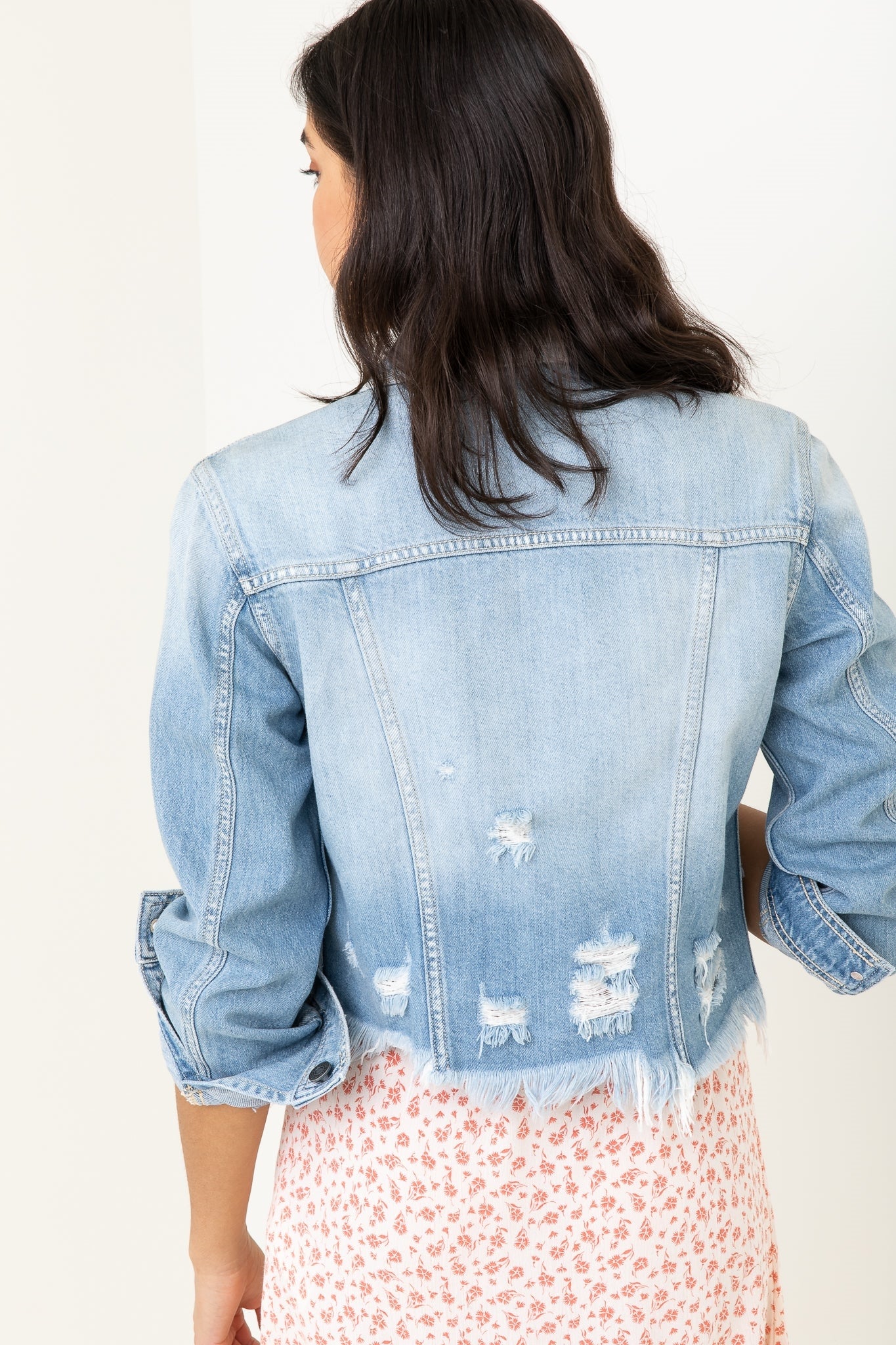 Frayed Hem Denim Jacket