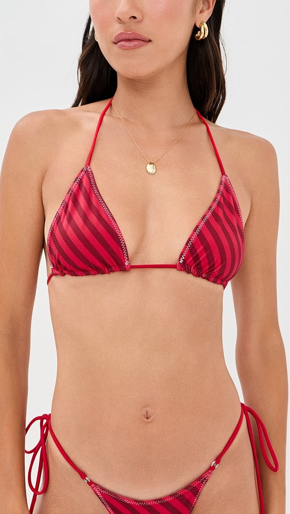 Nick Satin Top In Spring Stripe